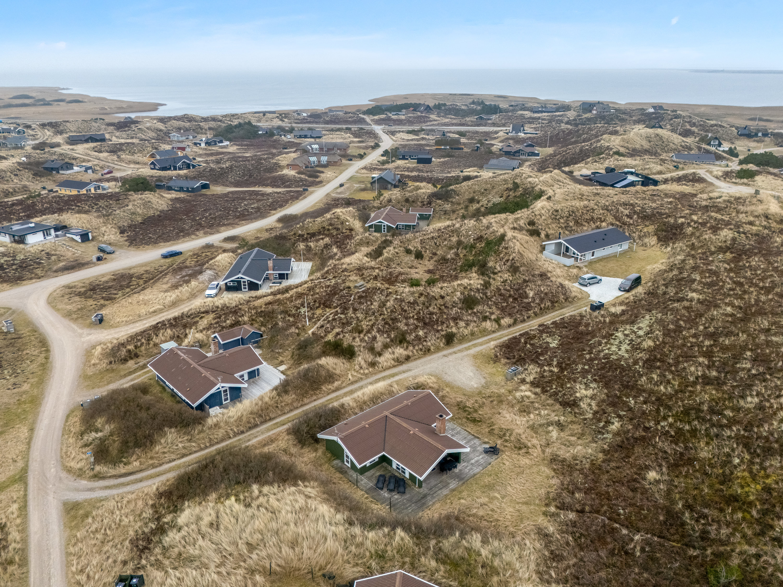 Fremhævet luftfoto billede i fuldskærmstilstand. Billede af Sandvej 5, Haurvig, 6960 Hvide Sande