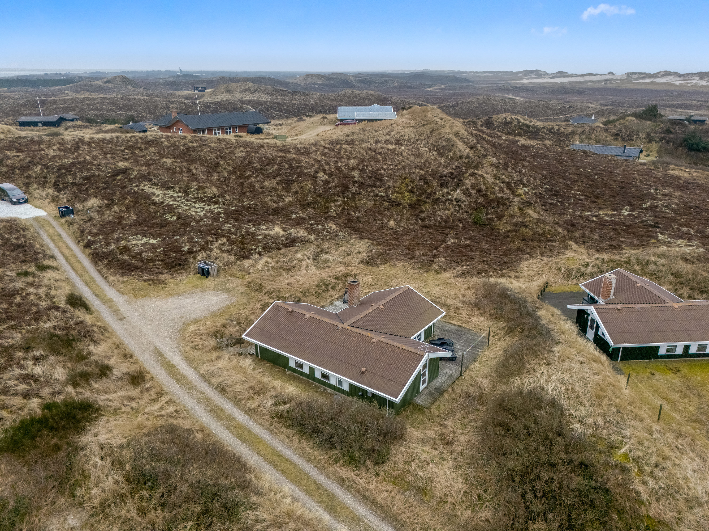 Fremhævet luftfoto billede i fuldskærmstilstand. Billede af Sandvej 5, Haurvig, 6960 Hvide Sande