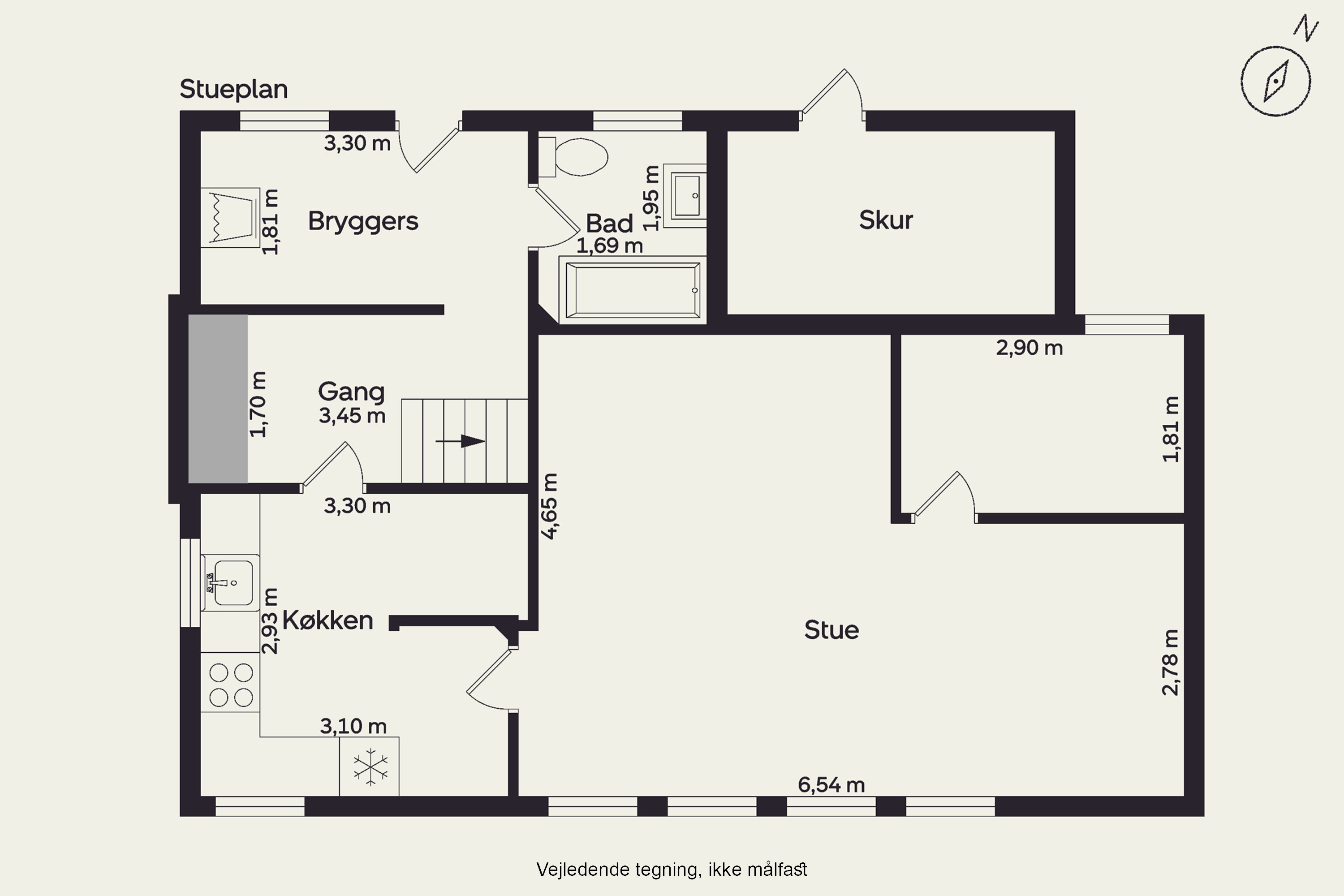 Plantegninger billede af Krengerupvej 117, Nårup, 5690 Tommerup
