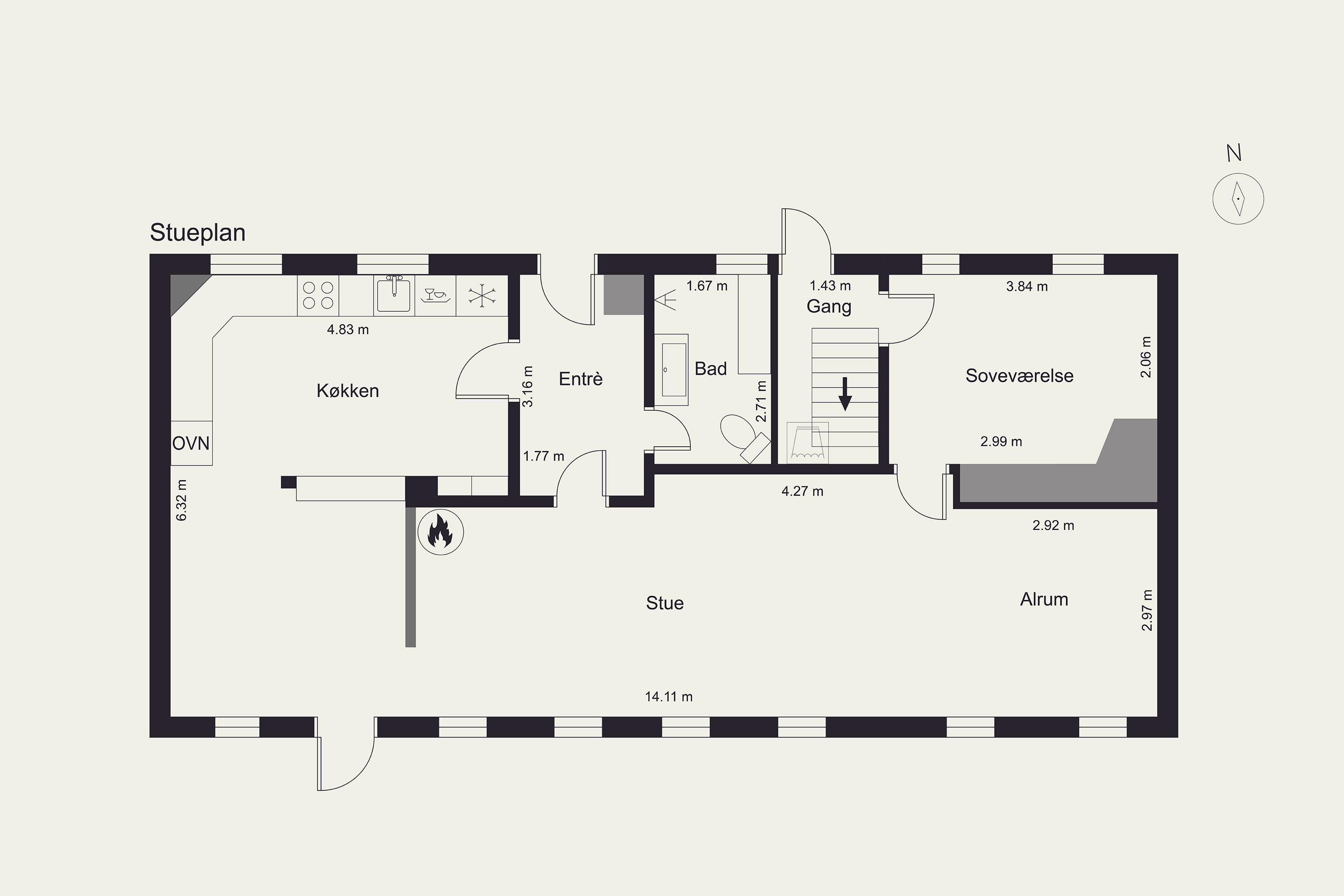 Plantegninger billede af Nørrehedevej 19, Østerby, 6280 Højer