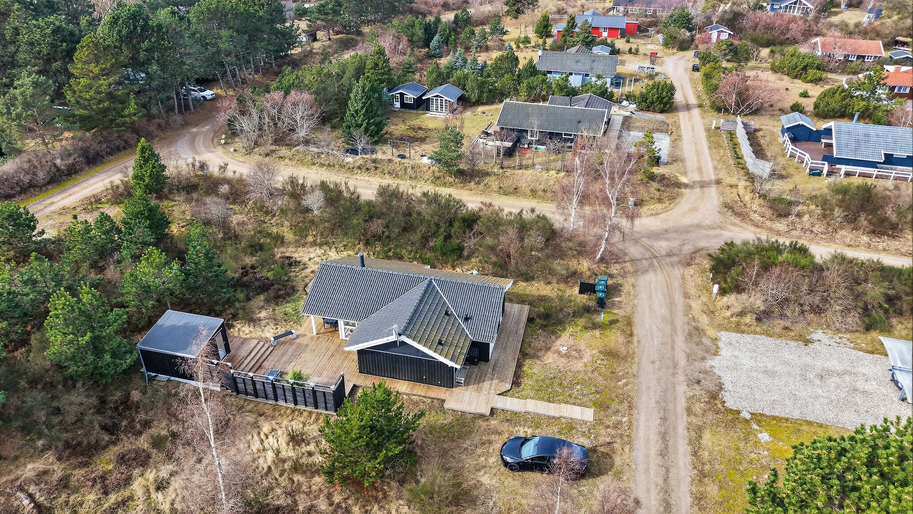 Fremhævet luftfoto billede i fuldskærmstilstand. Billede af Majrosevej 8, Yderby Lyng, 4583 Sjællands Odde