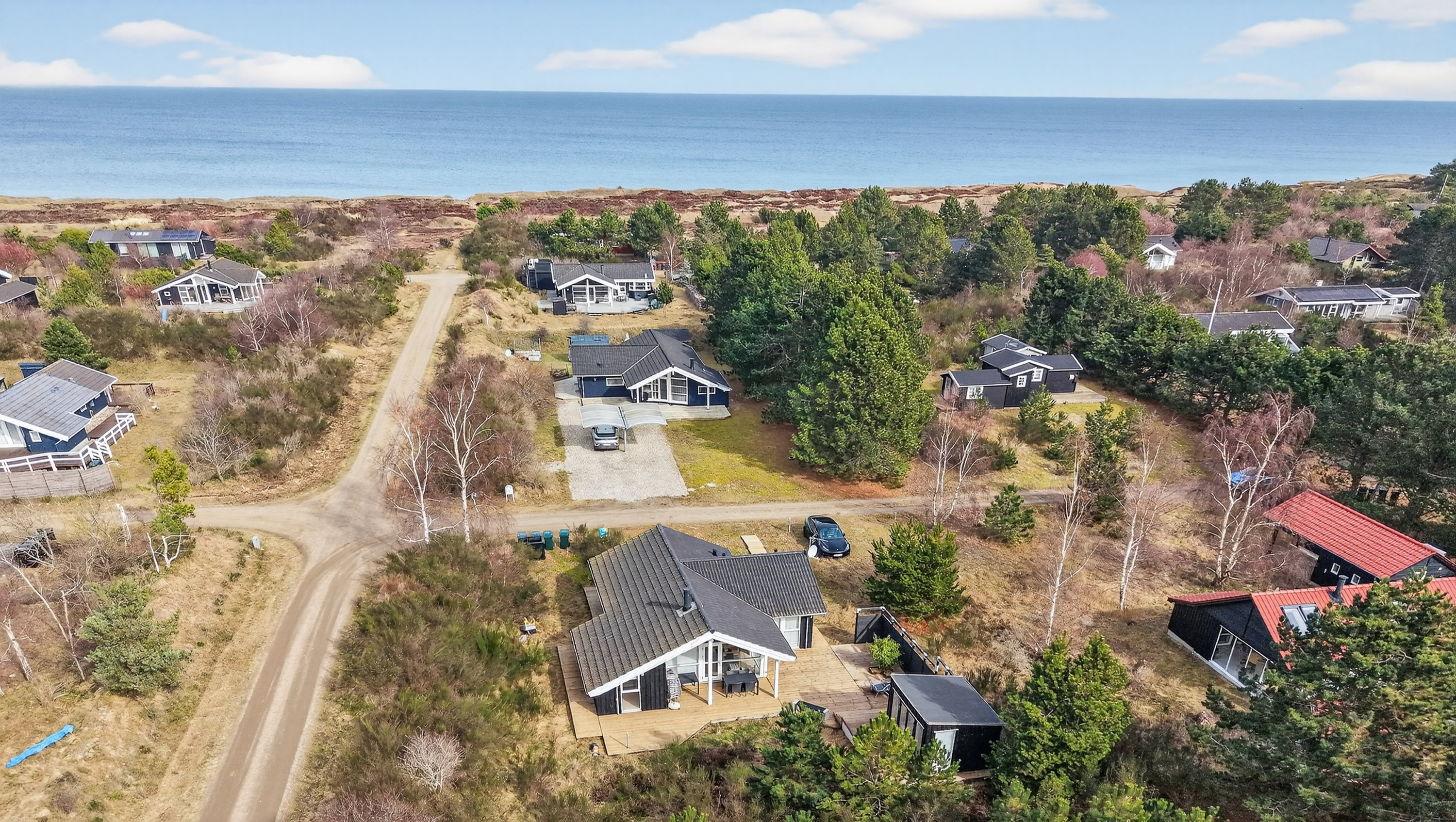 Fremhævet luftfoto billede i fuldskærmstilstand. Billede af Majrosevej 8, Yderby Lyng, 4583 Sjællands Odde