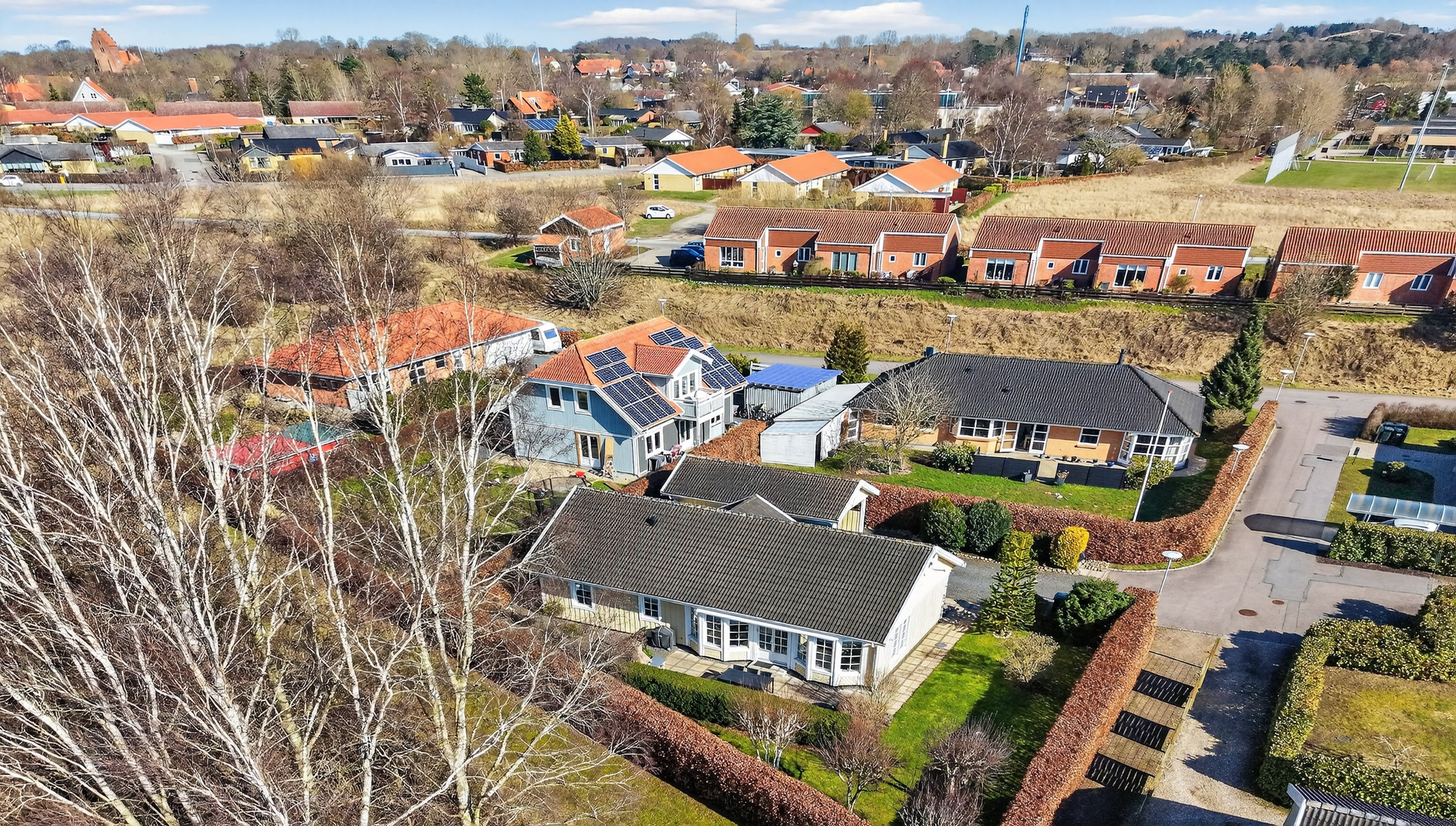 Fremhævet luftfoto billede i fuldskærmstilstand. Billede af Klokkelyngen 39, 4573 Højby