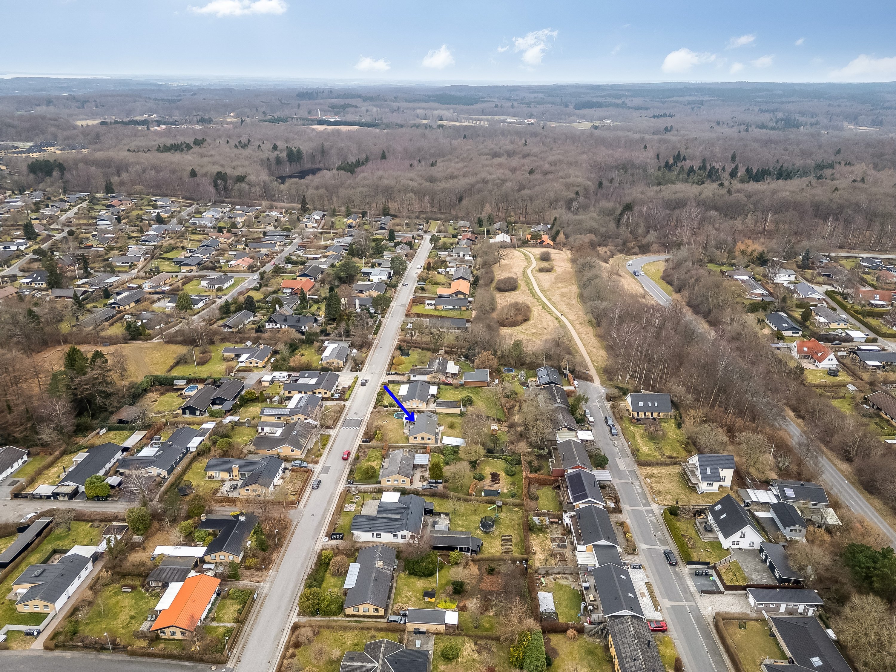 Fremhævet luftfoto billede i fuldskærmstilstand. Billede af Skovledet 138, 3400 Hillerød