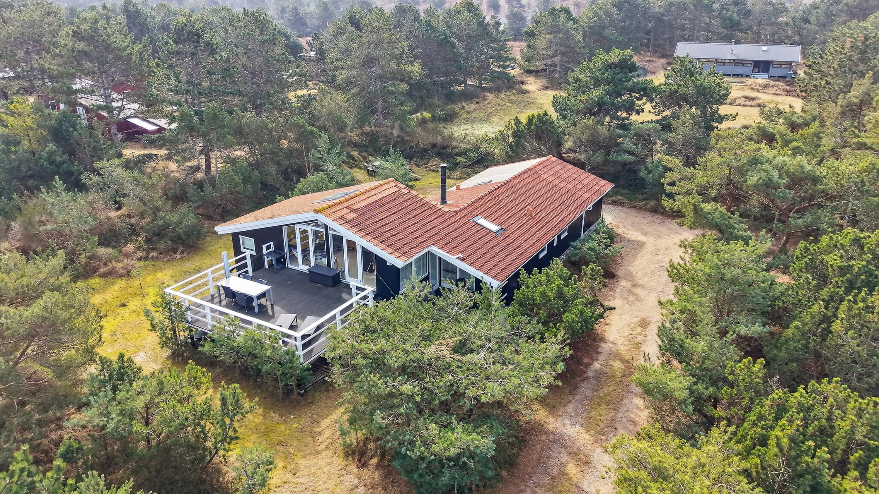 Fremhævet luftfoto billede i fuldskærmstilstand. Billede af Klitrosevej 24, Yderby Lyng, 4583 Sjællands Odde