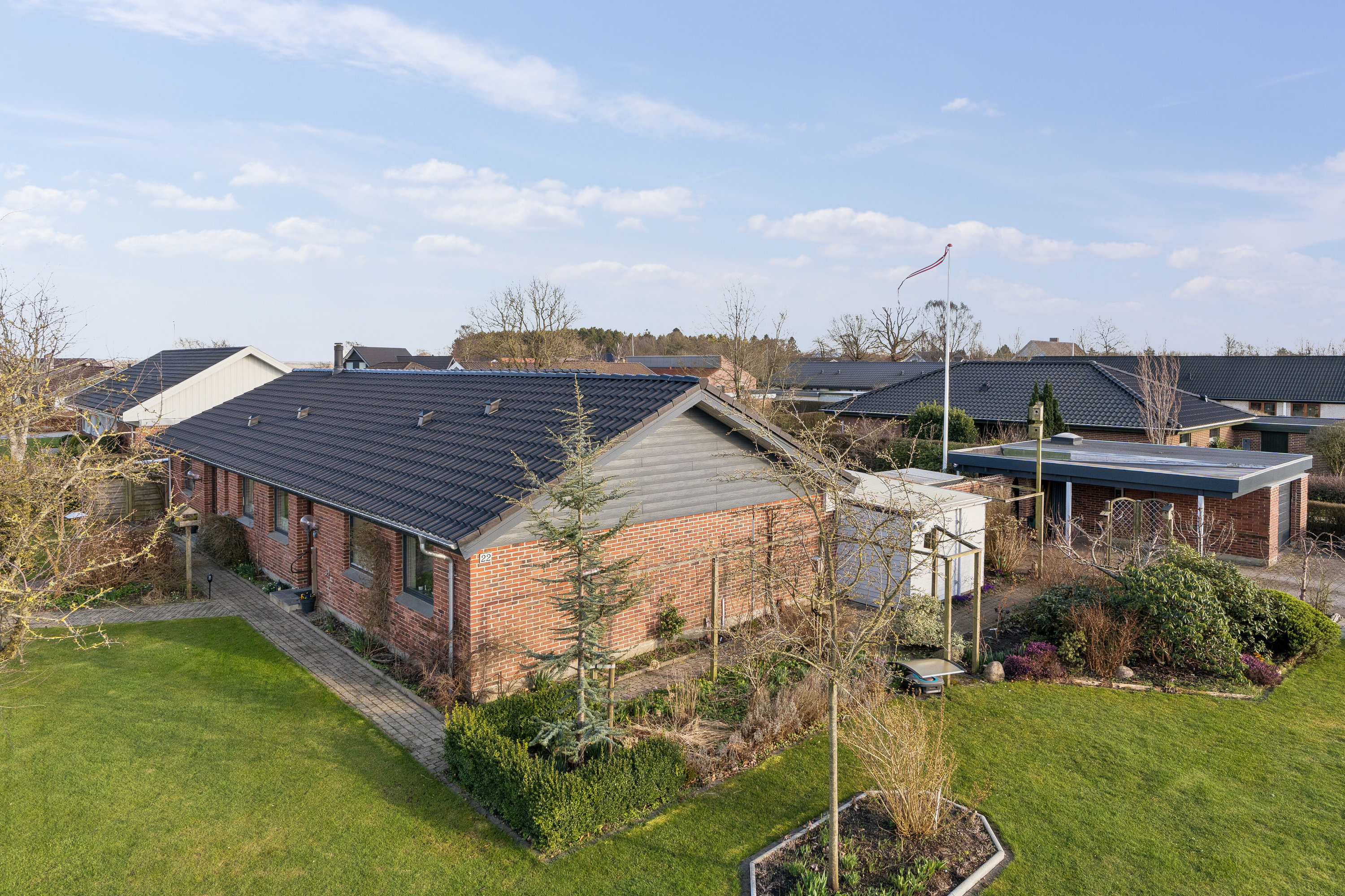 Fremhævet set fra haven billede i fuldskærmstilstand. Billede af Poul Gerness Vej 22, 7430 Ikast