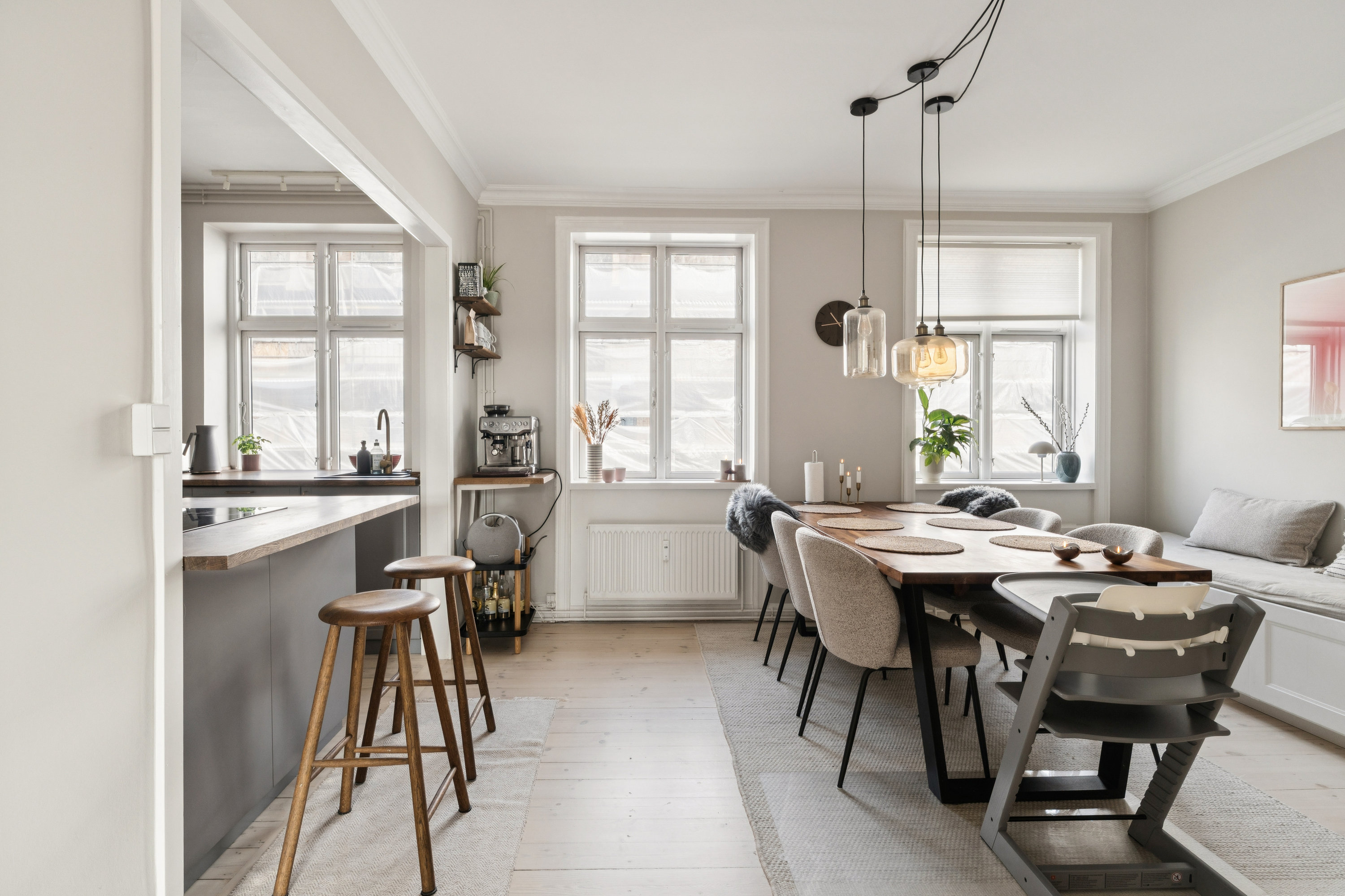 Fremhævet spisestue billede i fuldskærmstilstand. Billede af Otto Mallings Gade 8, 3. th., 2100 København Ø