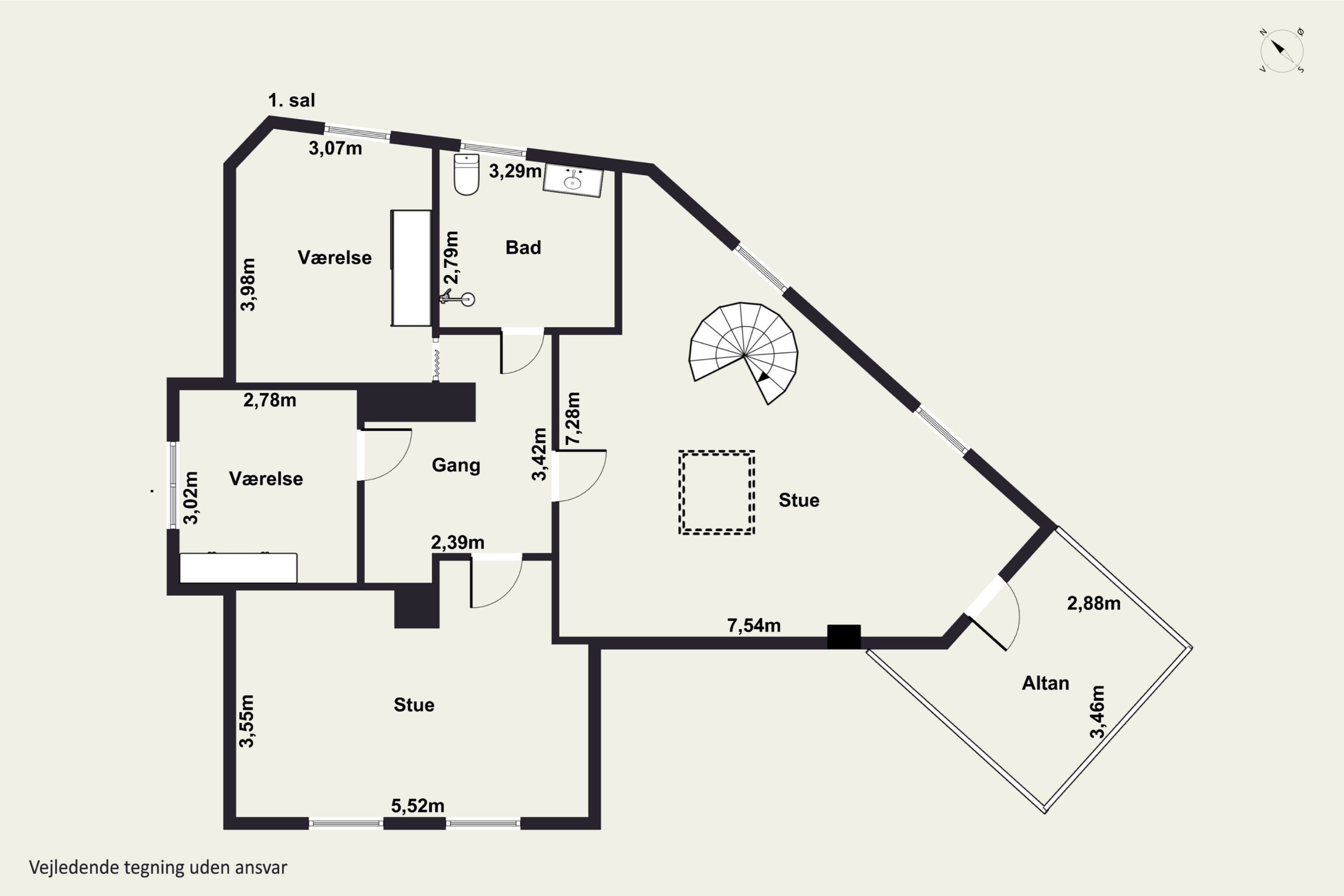 Plantegninger billede af Søndergade 1, 5884 Gudme