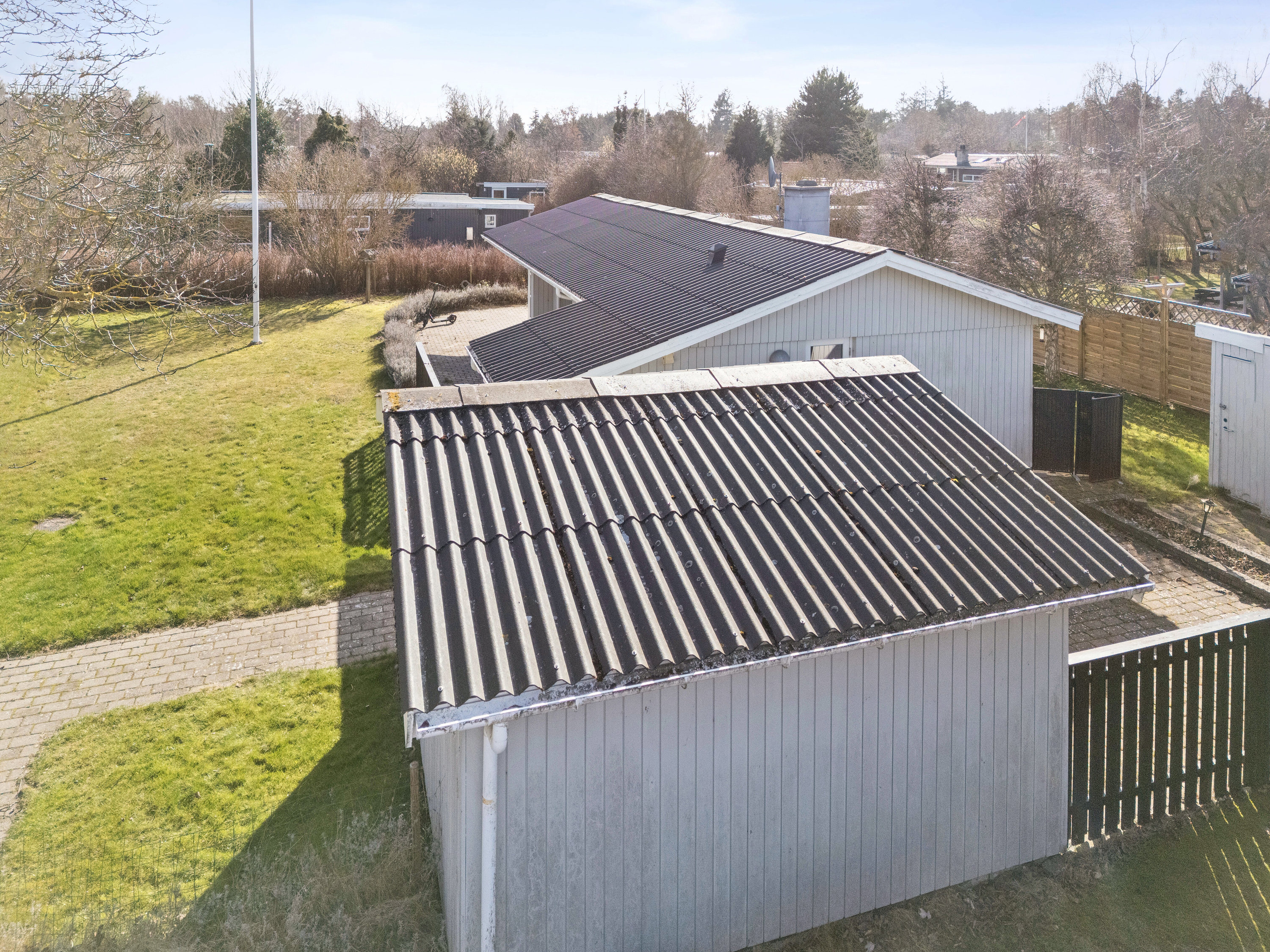 Fremhævet luftfoto billede i fuldskærmstilstand. Billede af Tjørnelunden 13, Bjerge Str, 4480 Store Fuglede