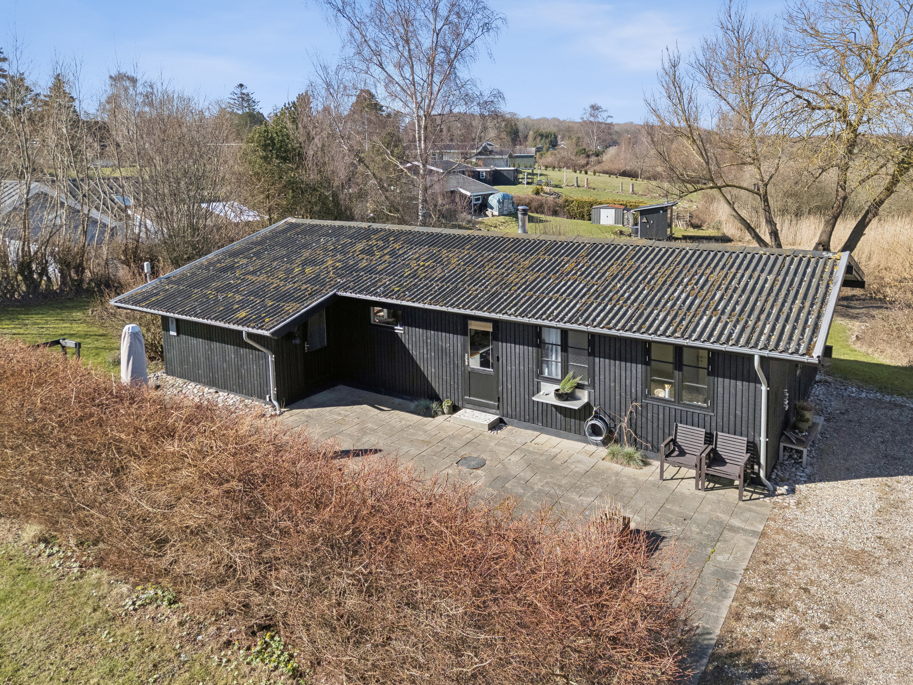 Fremhævet set fra haven billede i fuldskærmstilstand. Billede af Laxtonvej 28, Fredmose, 5932 Humble