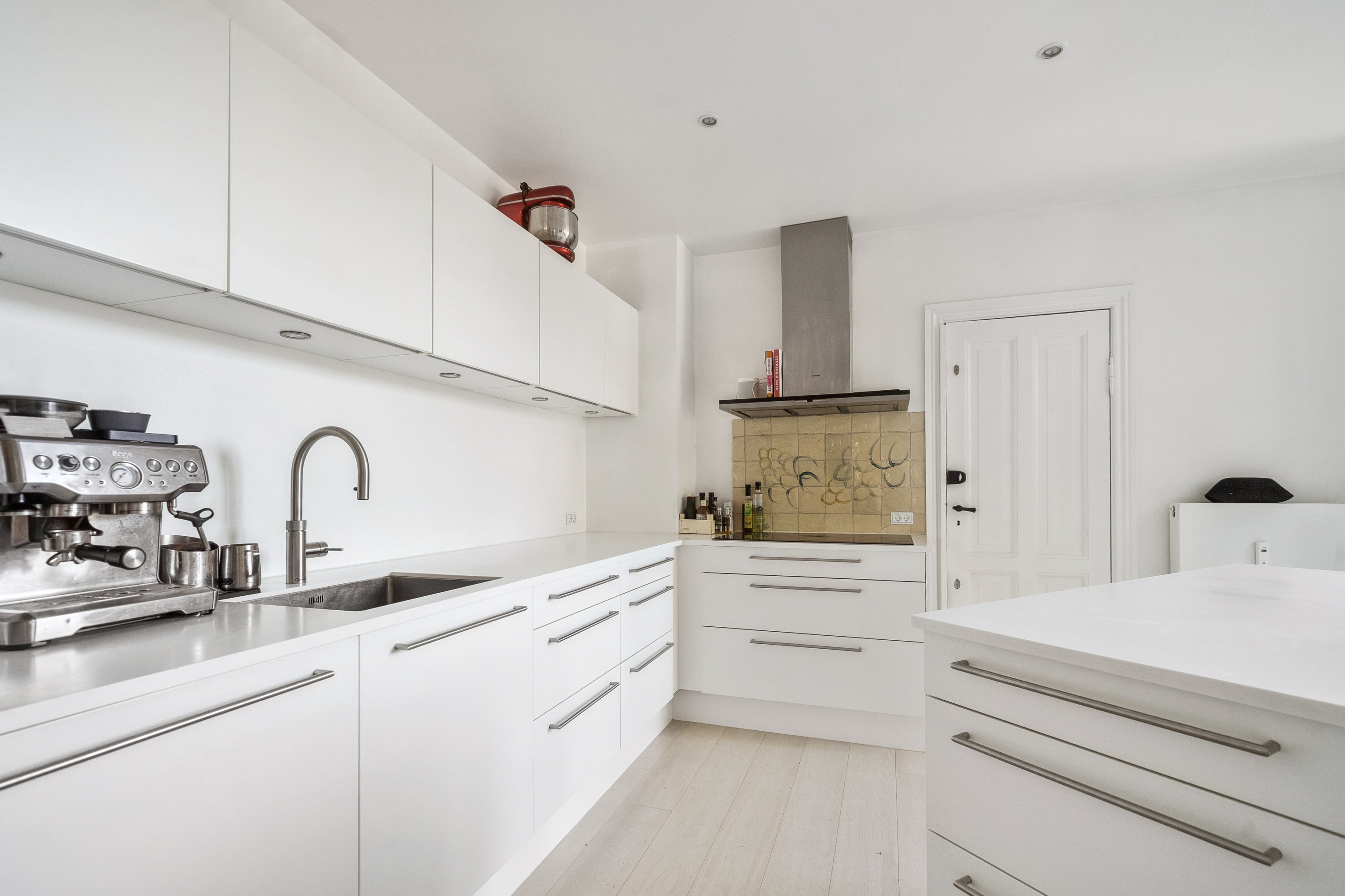 Fremhævet køkken billede i fuldskærmstilstand. Billede af Steenstrups Alle 7, 3. th., 1924 Frederiksberg C