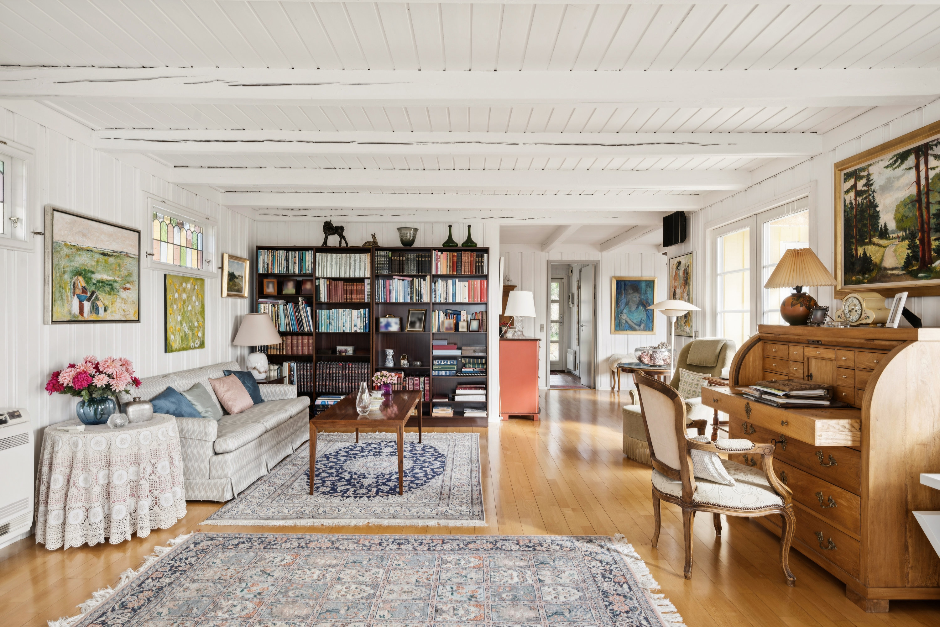 Fremhævet stue billede i fuldskærmstilstand. Billede af Havrevangen 16, 8400 Ebeltoft