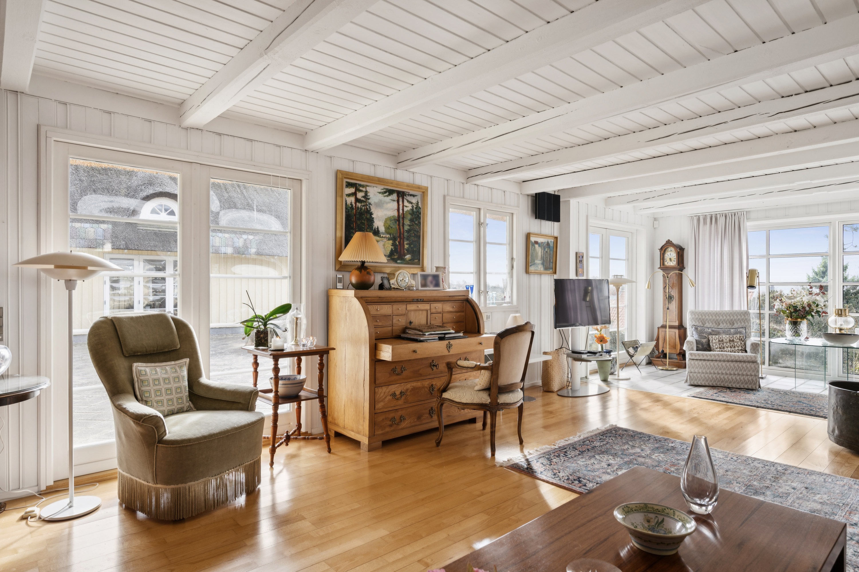 Fremhævet stue billede i fuldskærmstilstand. Billede af Havrevangen 16, 8400 Ebeltoft