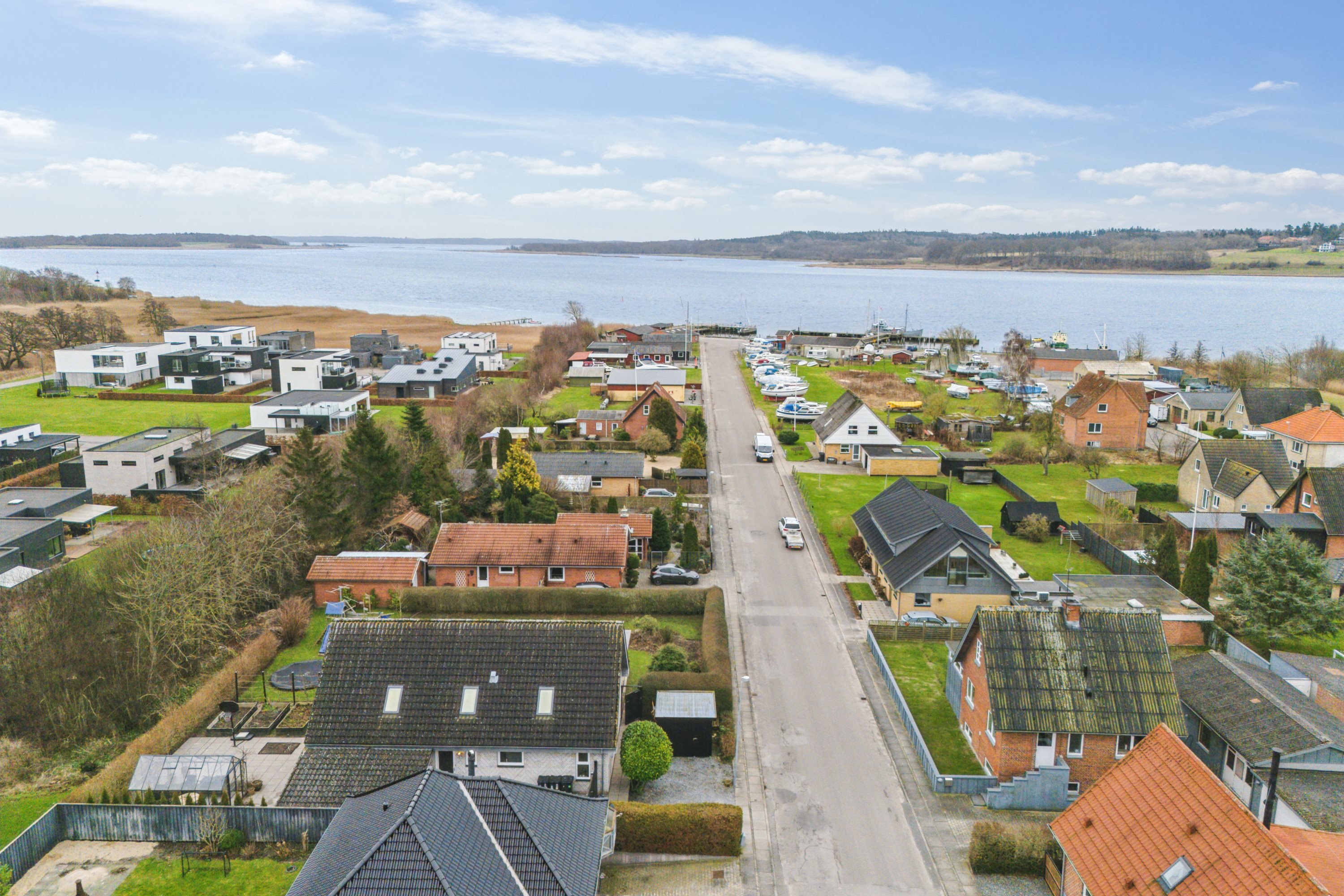 Fremhævet luftfoto billede i fuldskærmstilstand. Billede af Bådsstræde 3, 9560 Hadsund