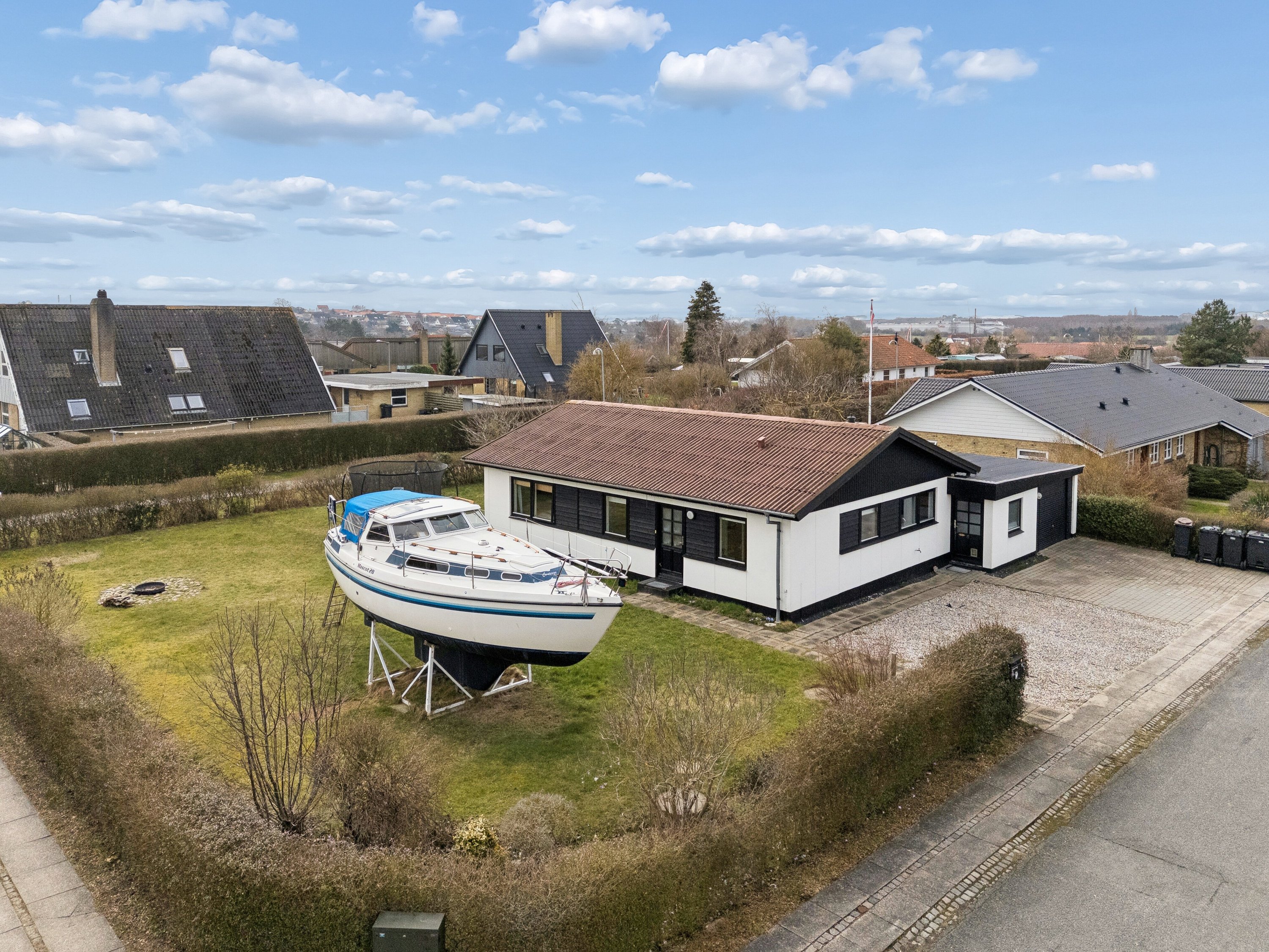 Fremhævet luftfoto billede i fuldskærmstilstand. Billede af Drosselvej 1, 4230 Skælskør