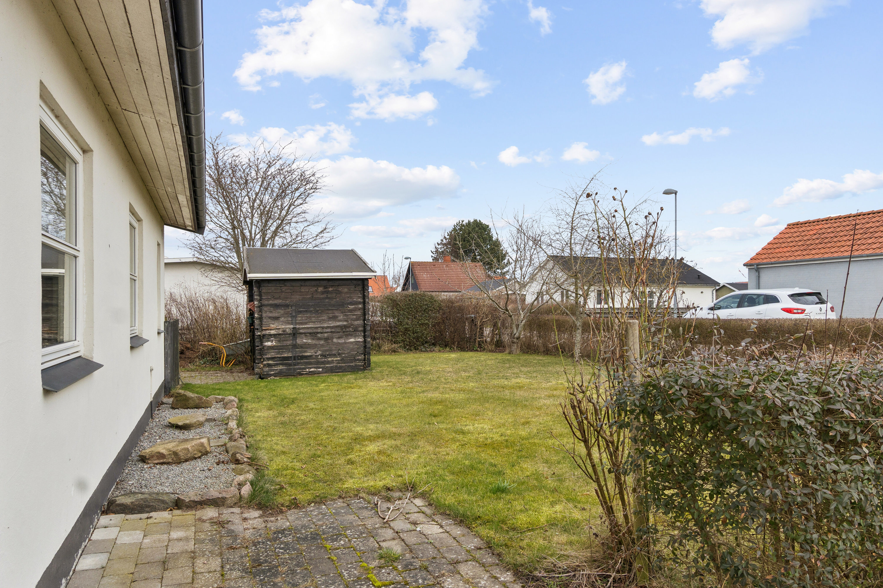 Fremhævet set fra haven billede i fuldskærmstilstand. Billede af Østergårdsvej 10, 4540 Fårevejle