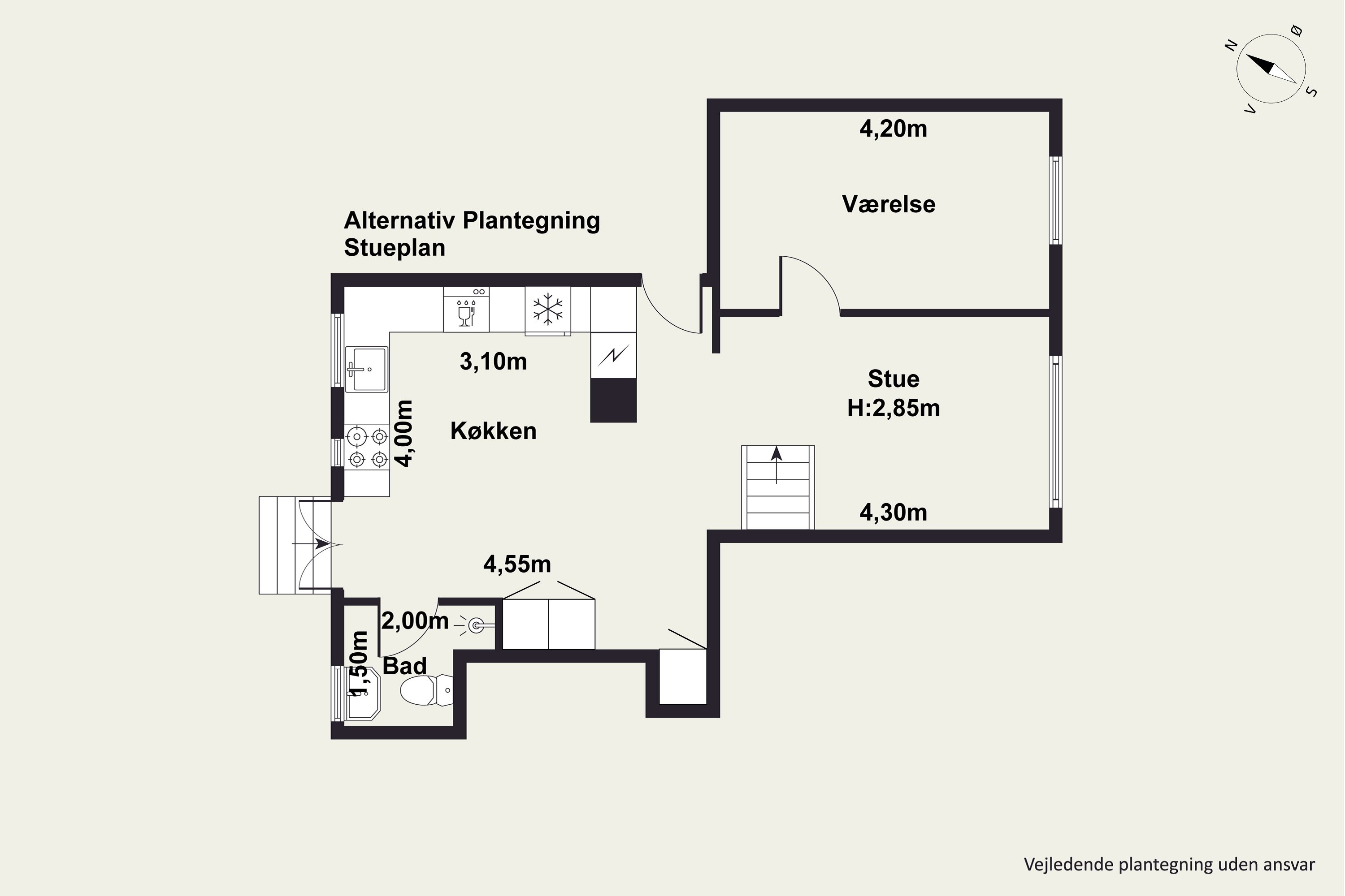 Plantegninger billede af Rosenvængets Allé 17A, st.., 2100 København Ø