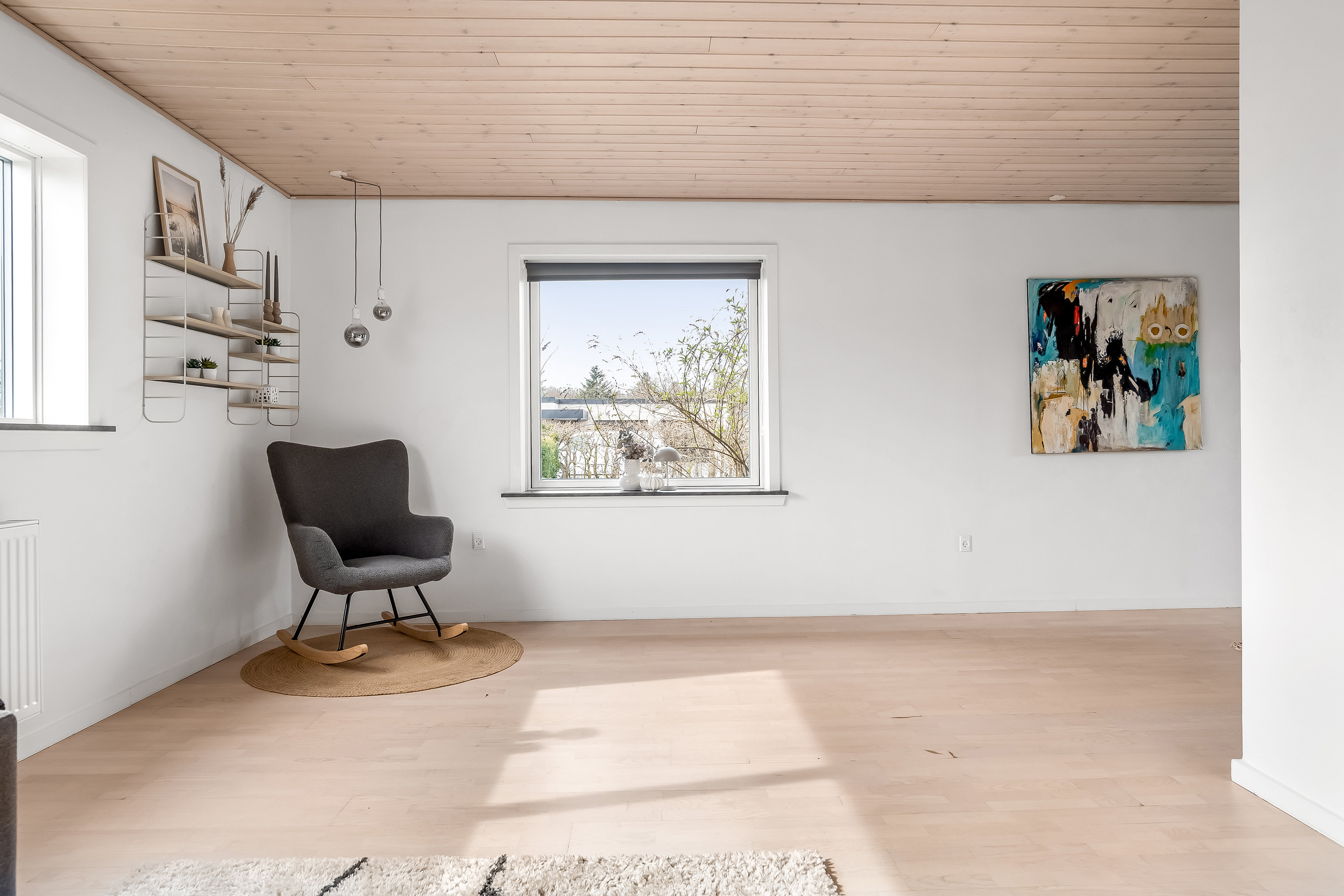 Fremhævet stue billede i fuldskærmstilstand. Billede af Anne Franks Vej 2, 7500 Holstebro