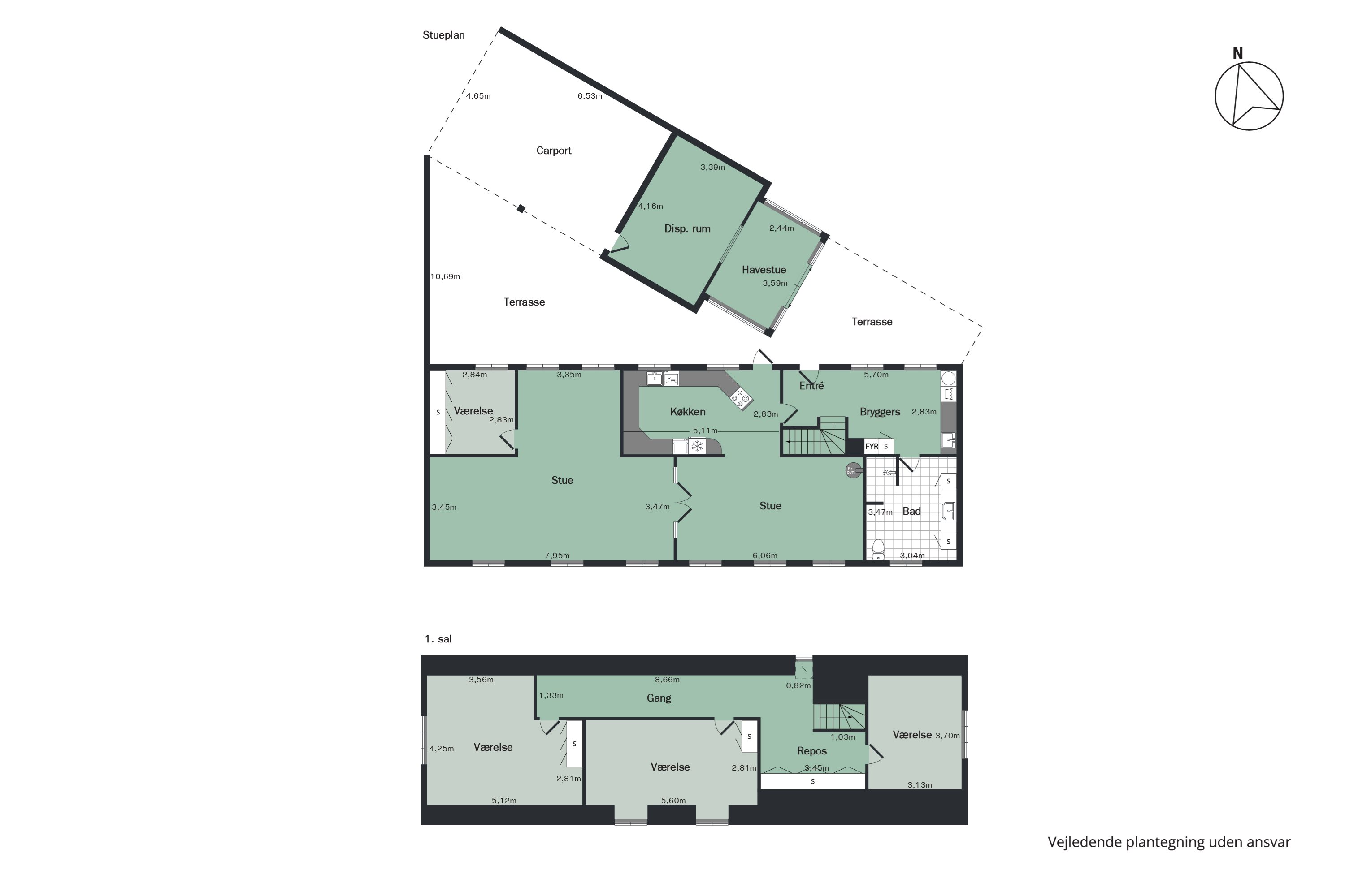 Plantegninger billede af Østerbrogade 1, Lem, 7860 Spøttrup