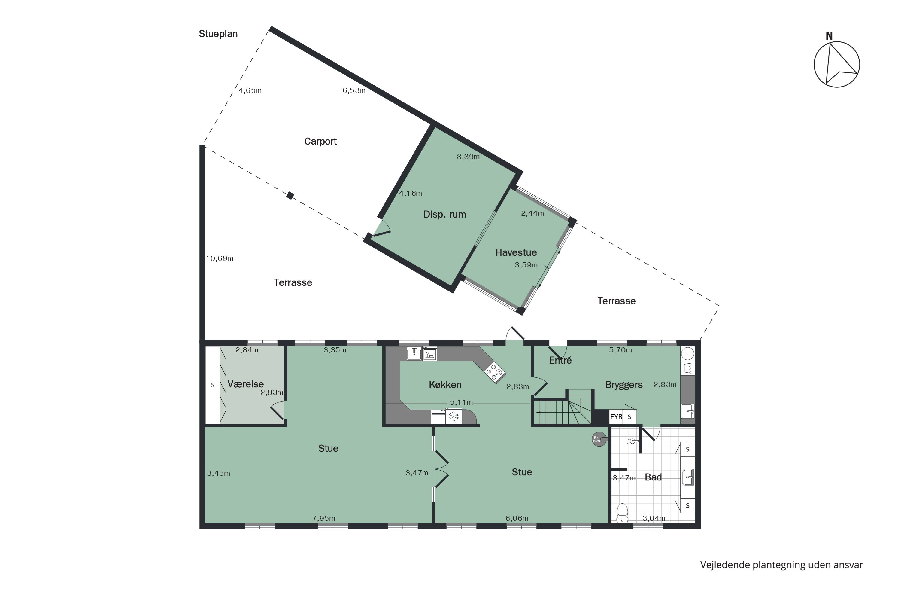 Plantegninger billede af Østerbrogade 1, Lem, 7860 Spøttrup