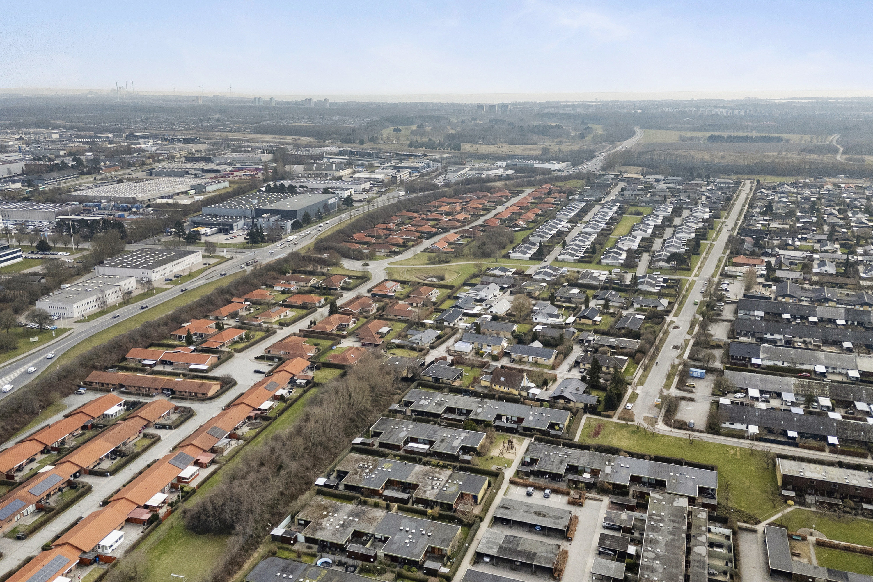 Fremhævet luftfoto billede i fuldskærmstilstand. Billede af Hyrdeengen 109, 2625 Vallensbæk