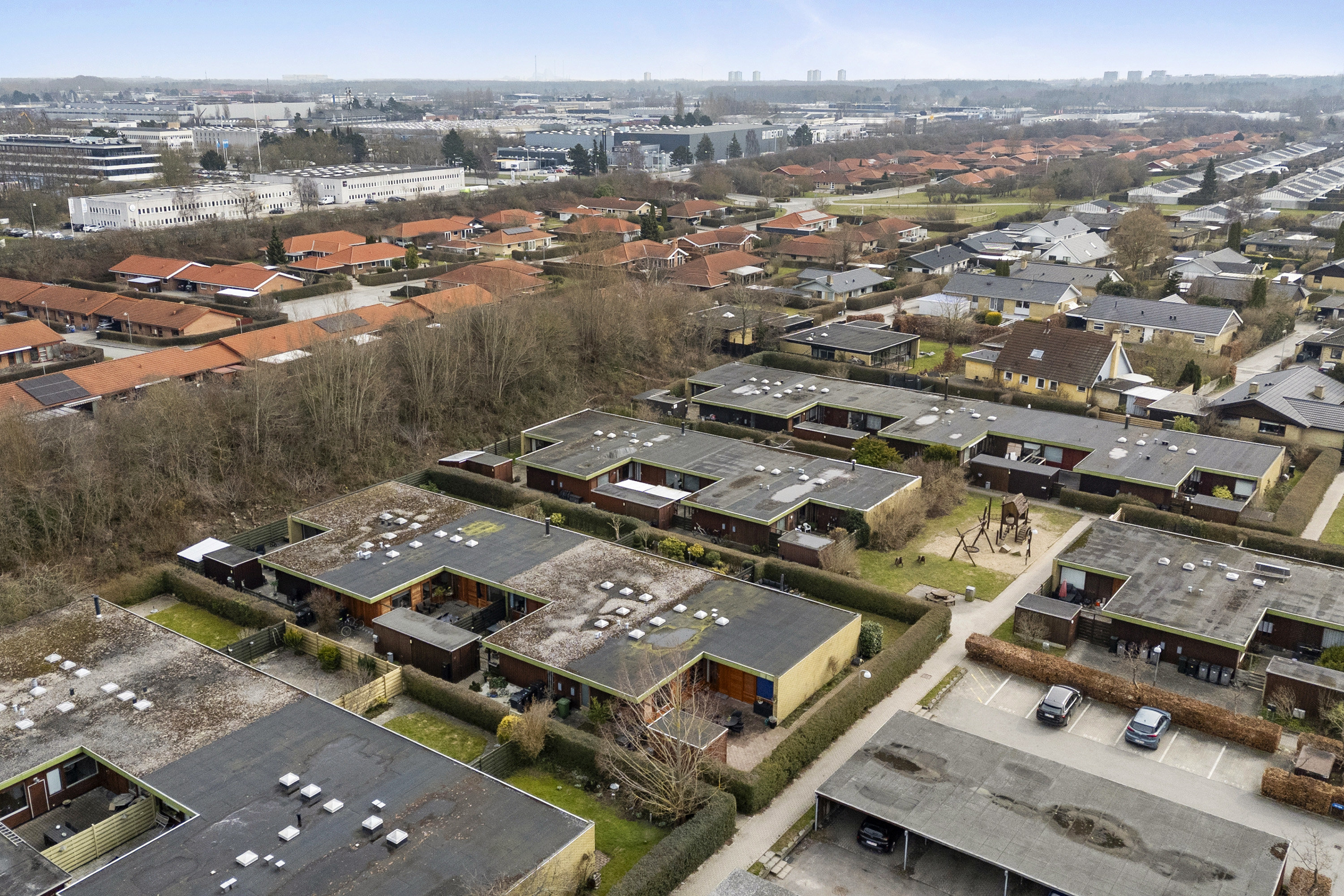 Fremhævet luftfoto billede i fuldskærmstilstand. Billede af Hyrdeengen 109, 2625 Vallensbæk