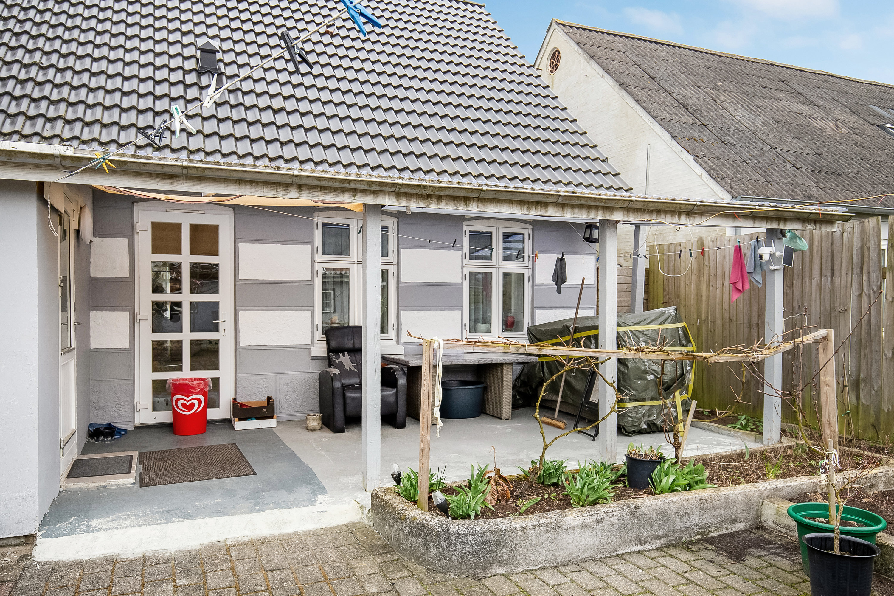 Fremhævet overdækket terrasse billede i fuldskærmstilstand. Billede af Vestergade 51, 6580 Vamdrup