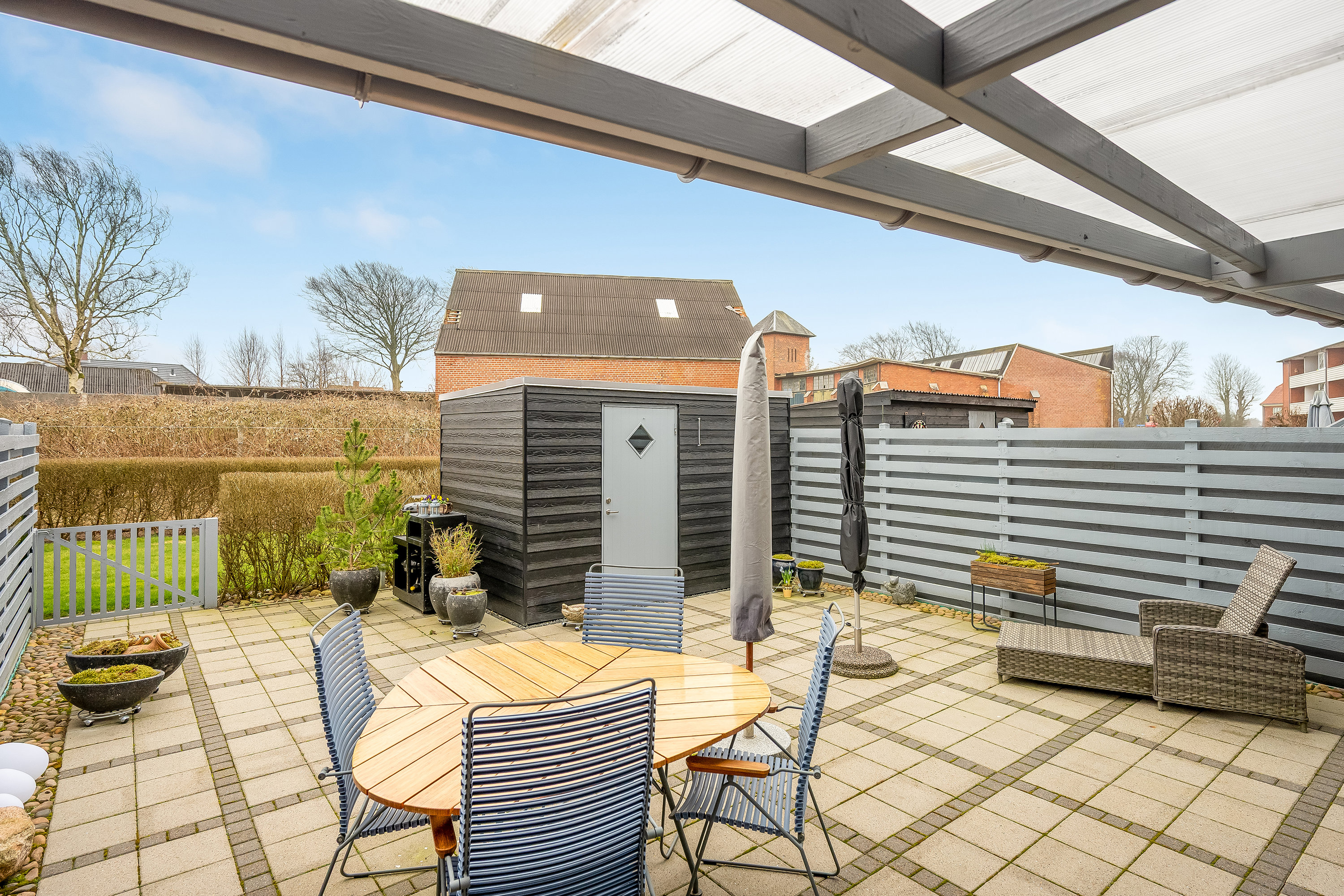 Fremhævet overdækket terrasse billede i fuldskærmstilstand. Billede af Ved Banen 3, 6800 Varde