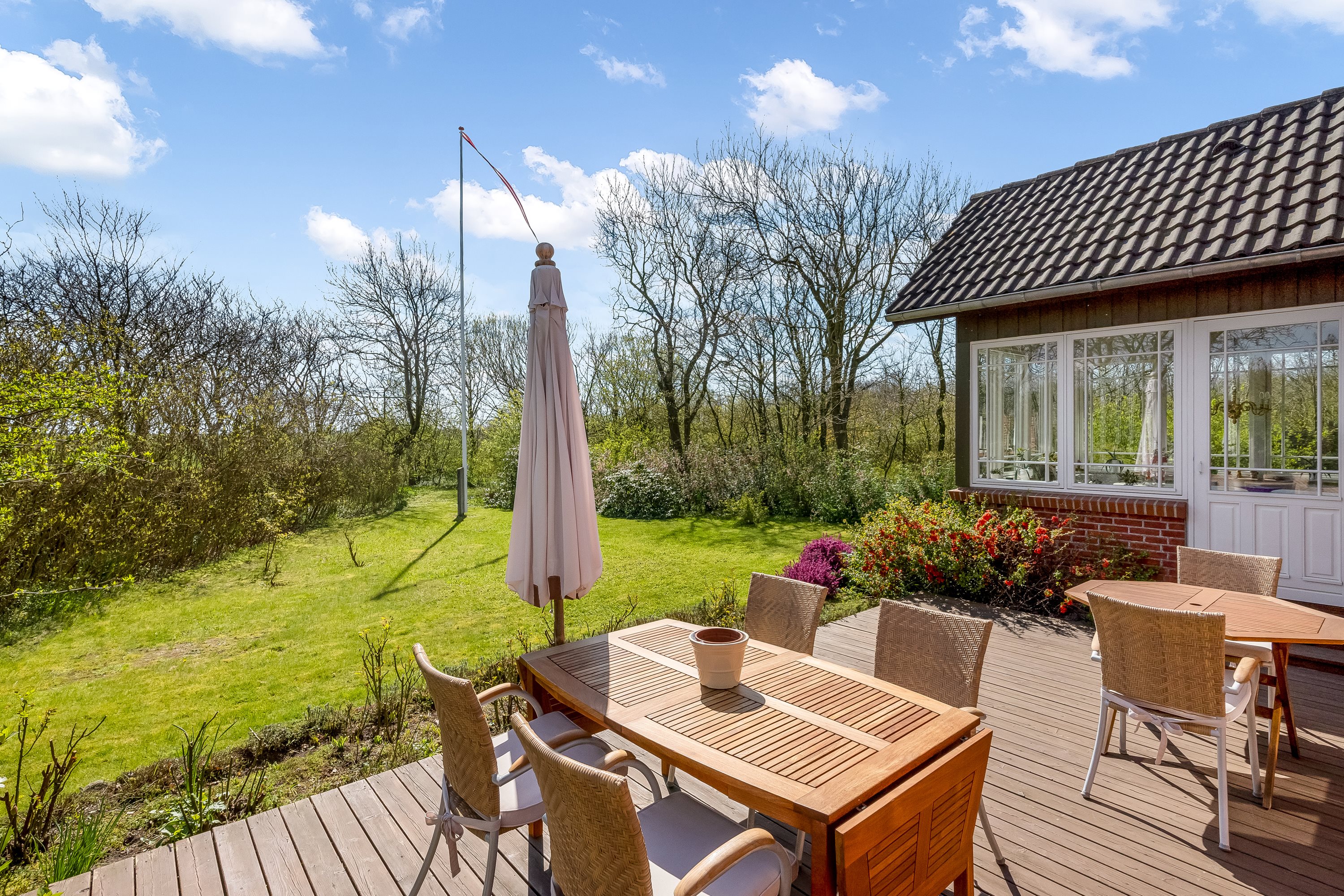 Fremhævet terrasse billede i fuldskærmstilstand. Billede af Nørremøllevej 8, Lomborg, 7620 Lemvig