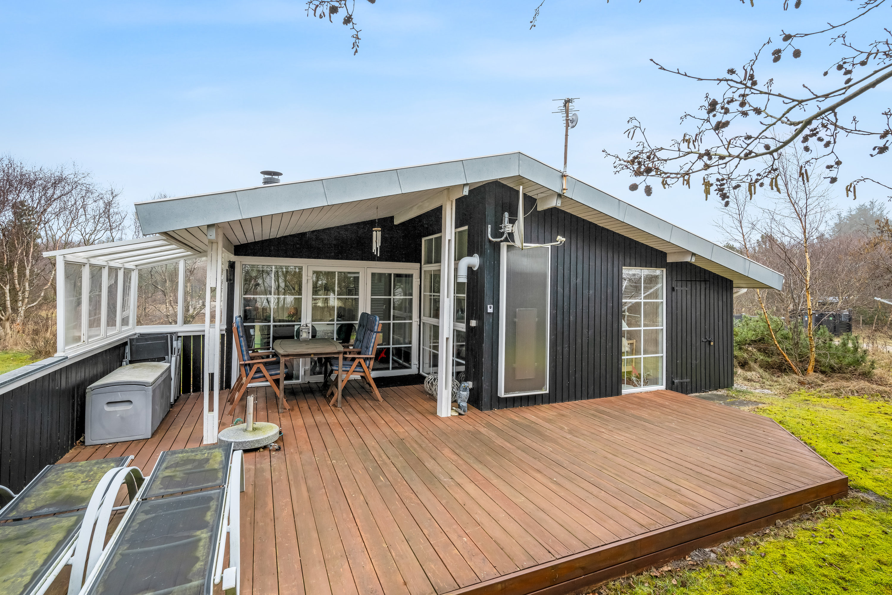 Fremhævet overdækket terrasse billede i fuldskærmstilstand. Billede af Rørsangervej 20, Lodbj Hede, 6950 Ringkøbing