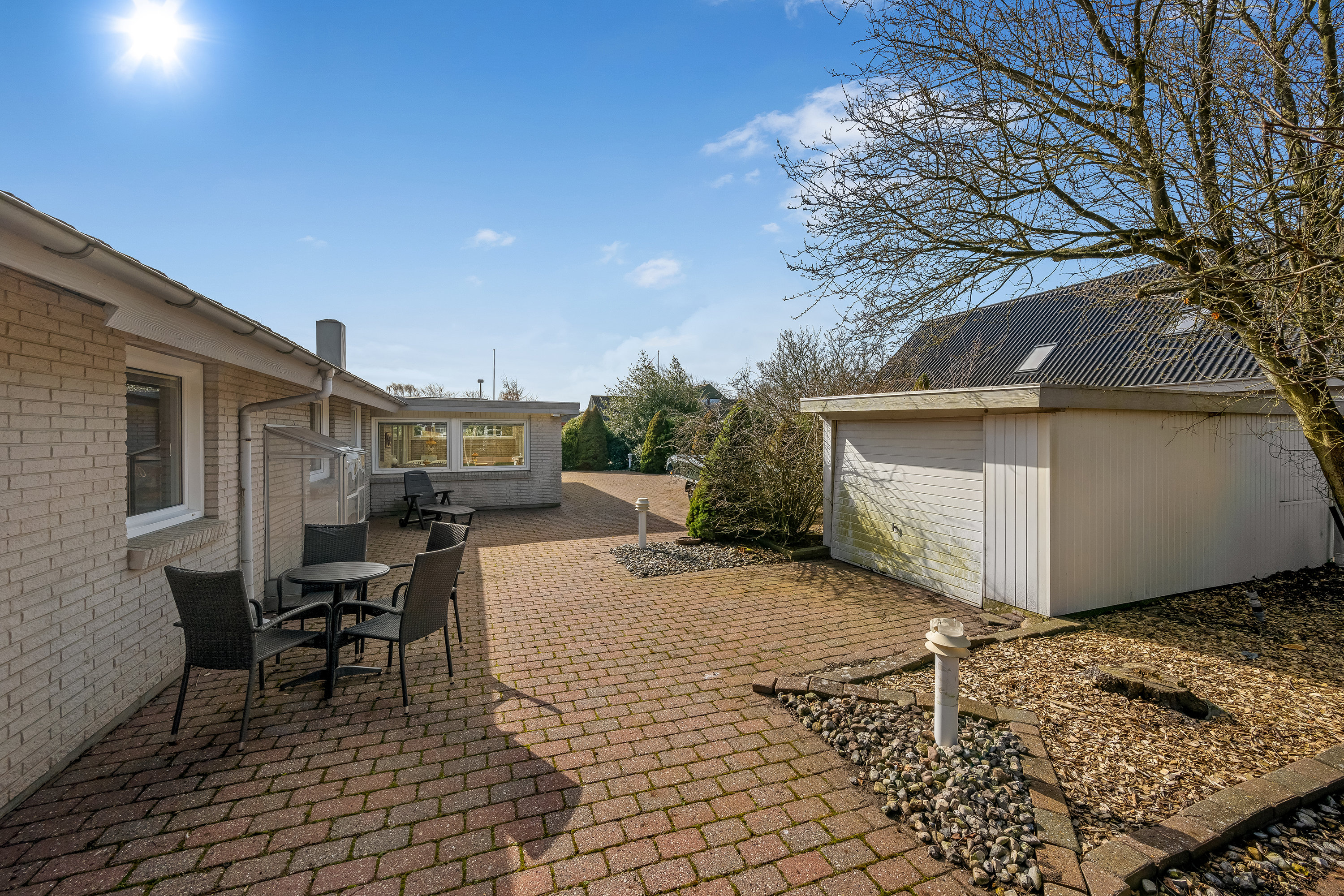 Fremhævet terrasse billede i fuldskærmstilstand. Billede af Kløvervænget 21, 6900 Skjern