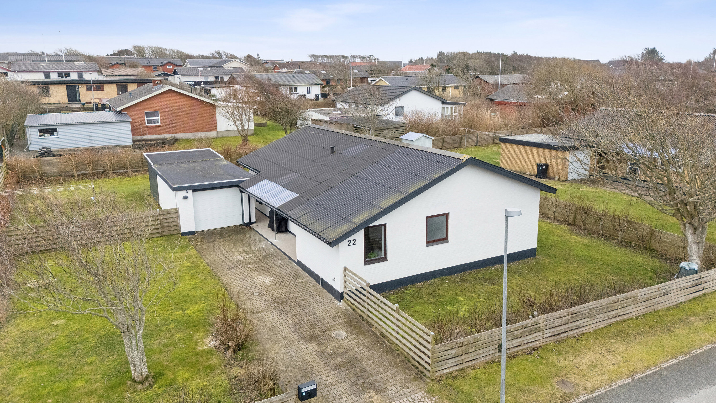 Fremhævet luftfoto billede i fuldskærmstilstand. Billede af Elmevænget 22, 7730 Hanstholm