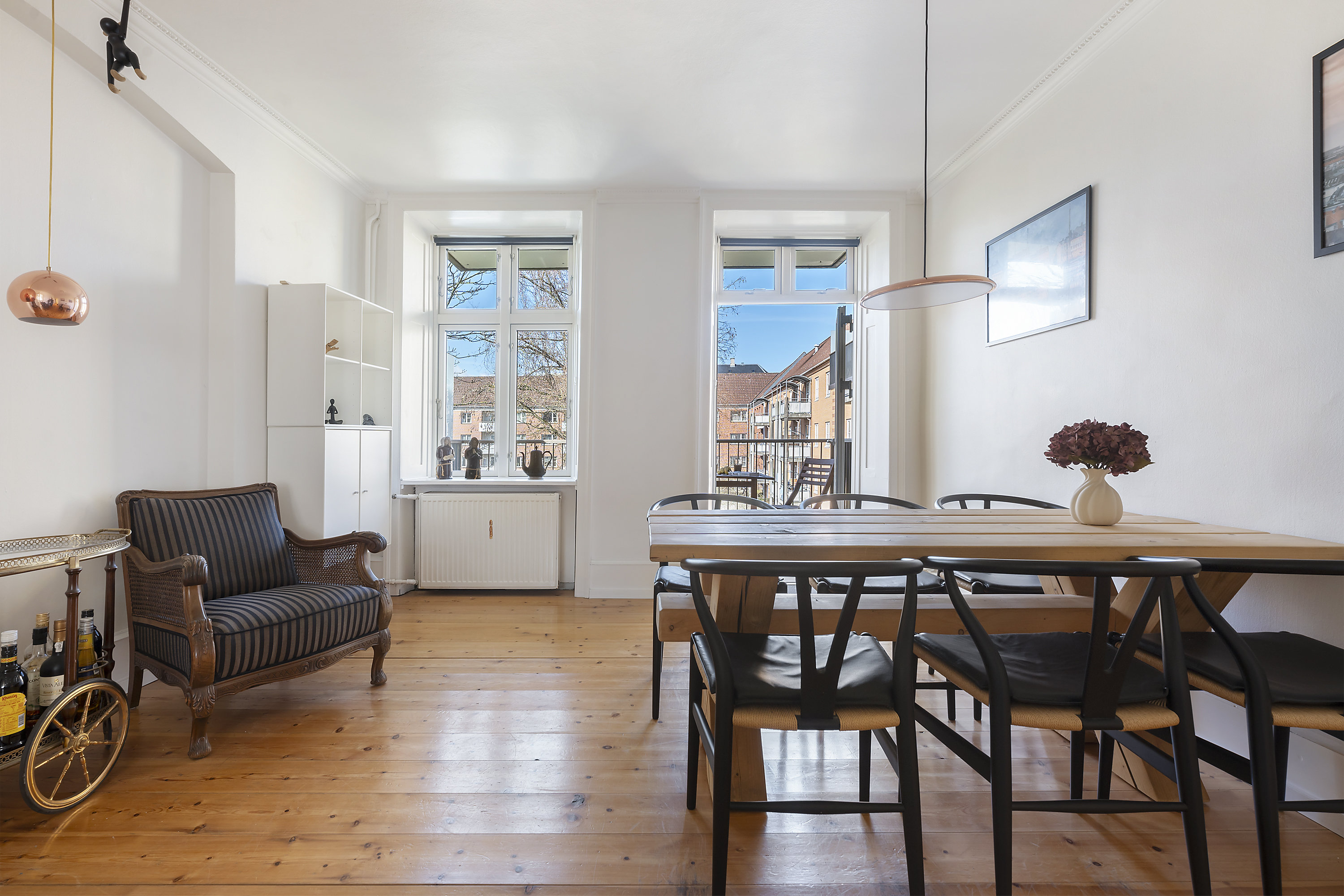 Fremhævet spisestue billede i fuldskærmstilstand. Billede af Frederik VII's Gade 9, 2. tv., 2200 København N