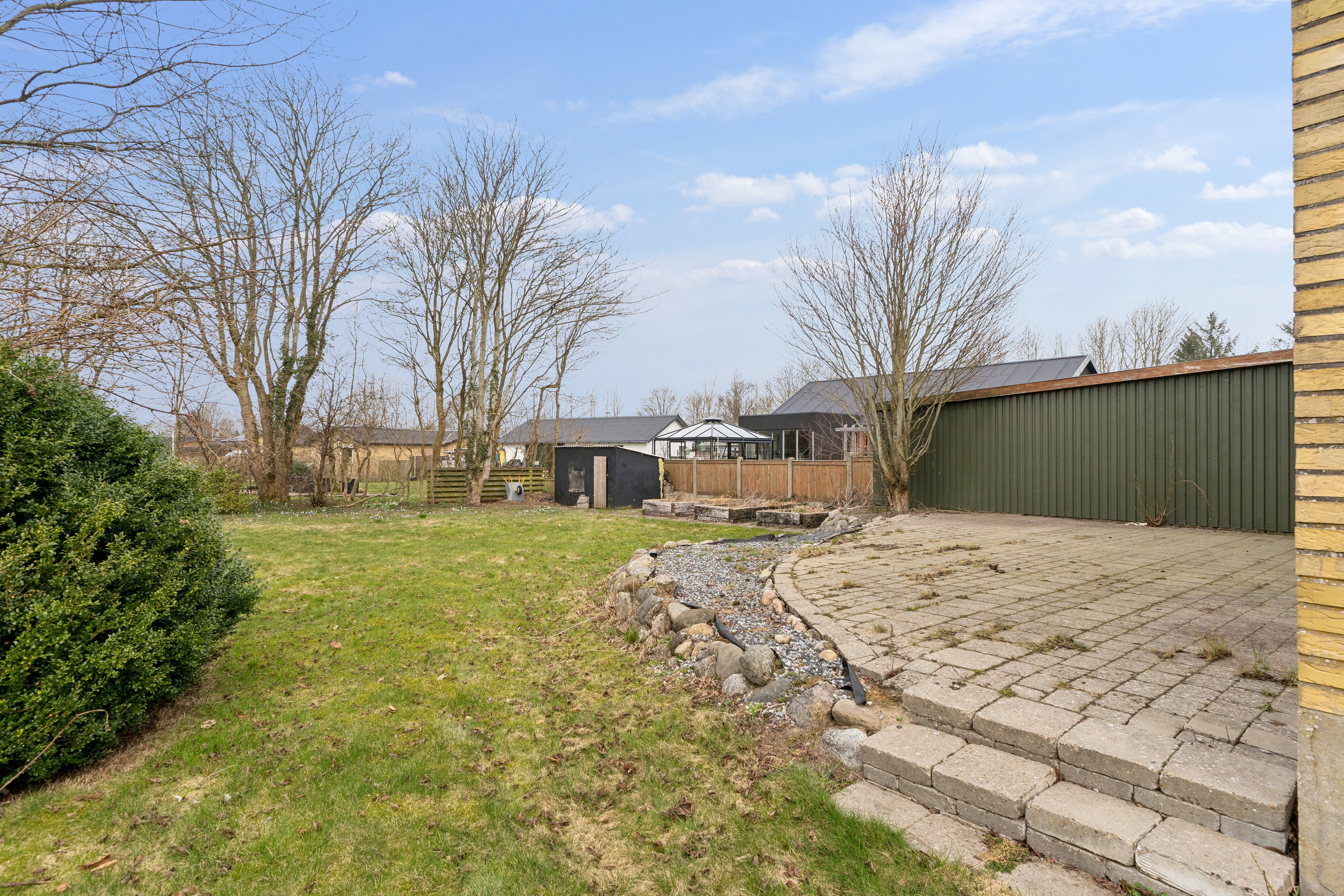 Fremhævet set fra haven billede i fuldskærmstilstand. Billede af Hasselvej 4, 7441 Bording