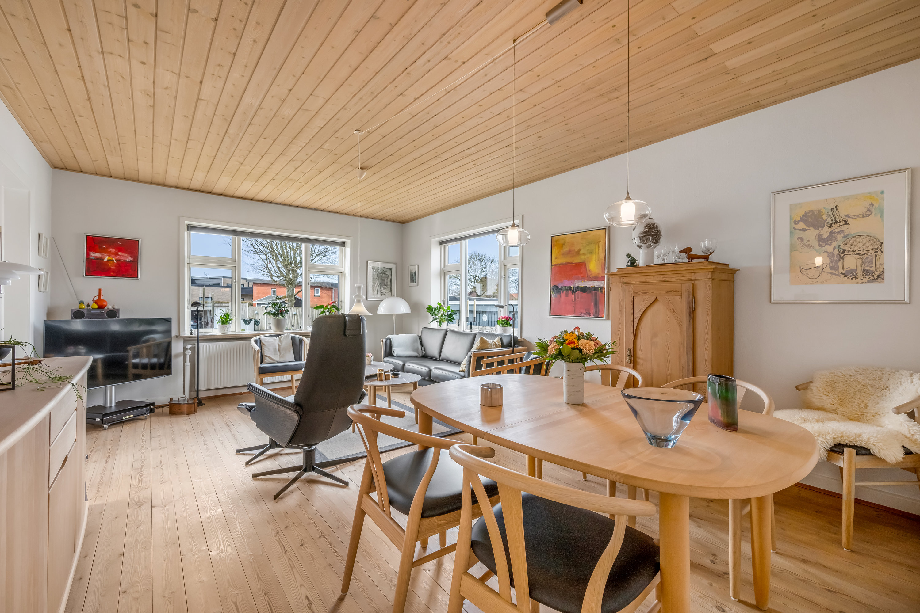 Fremhævet stue billede i fuldskærmstilstand. Billede af Alkjærhøj 13, 6950 Ringkøbing