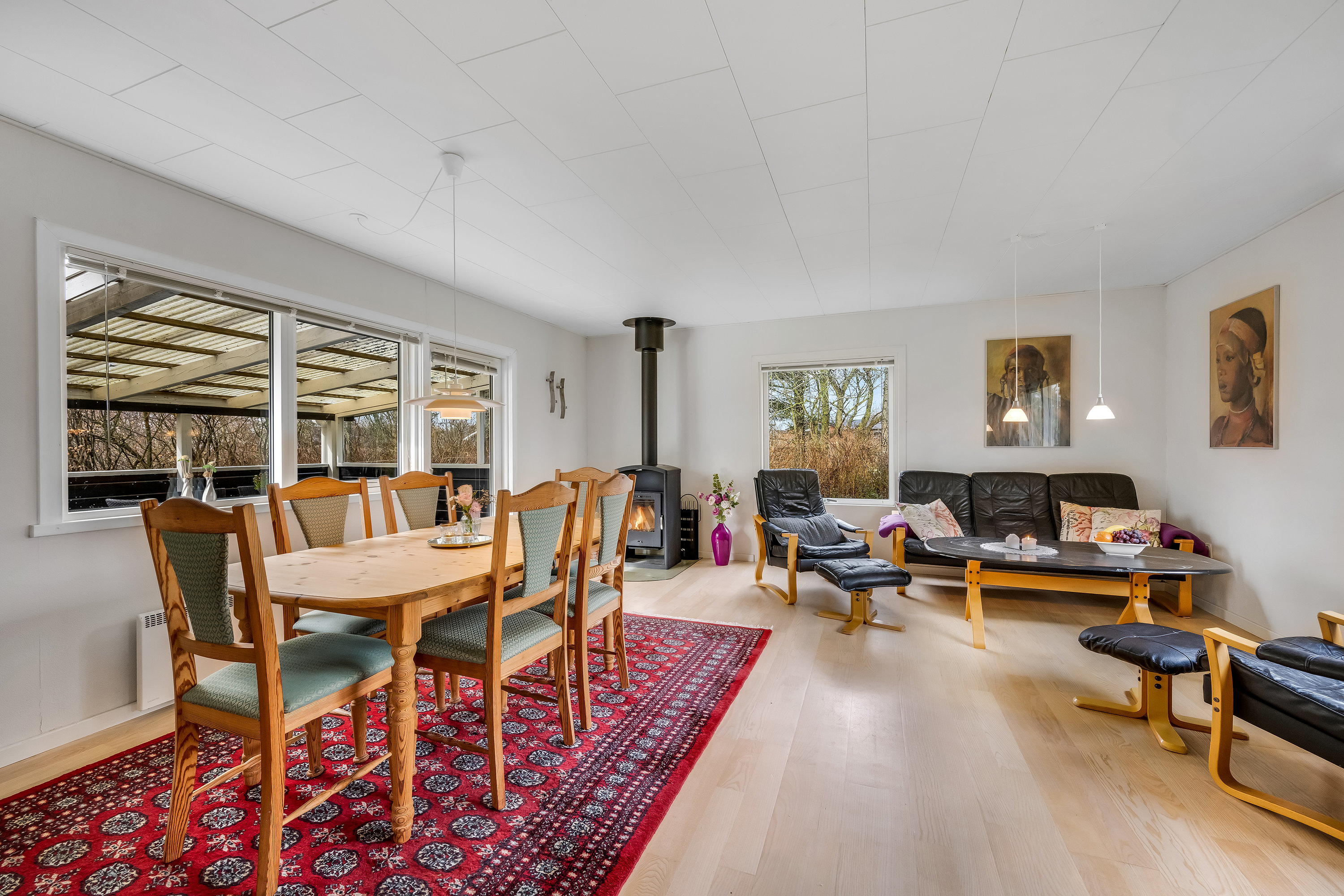 Fremhævet stue billede i fuldskærmstilstand. Billede af Husfold 28, Nr Bork, 6893 Hemmet