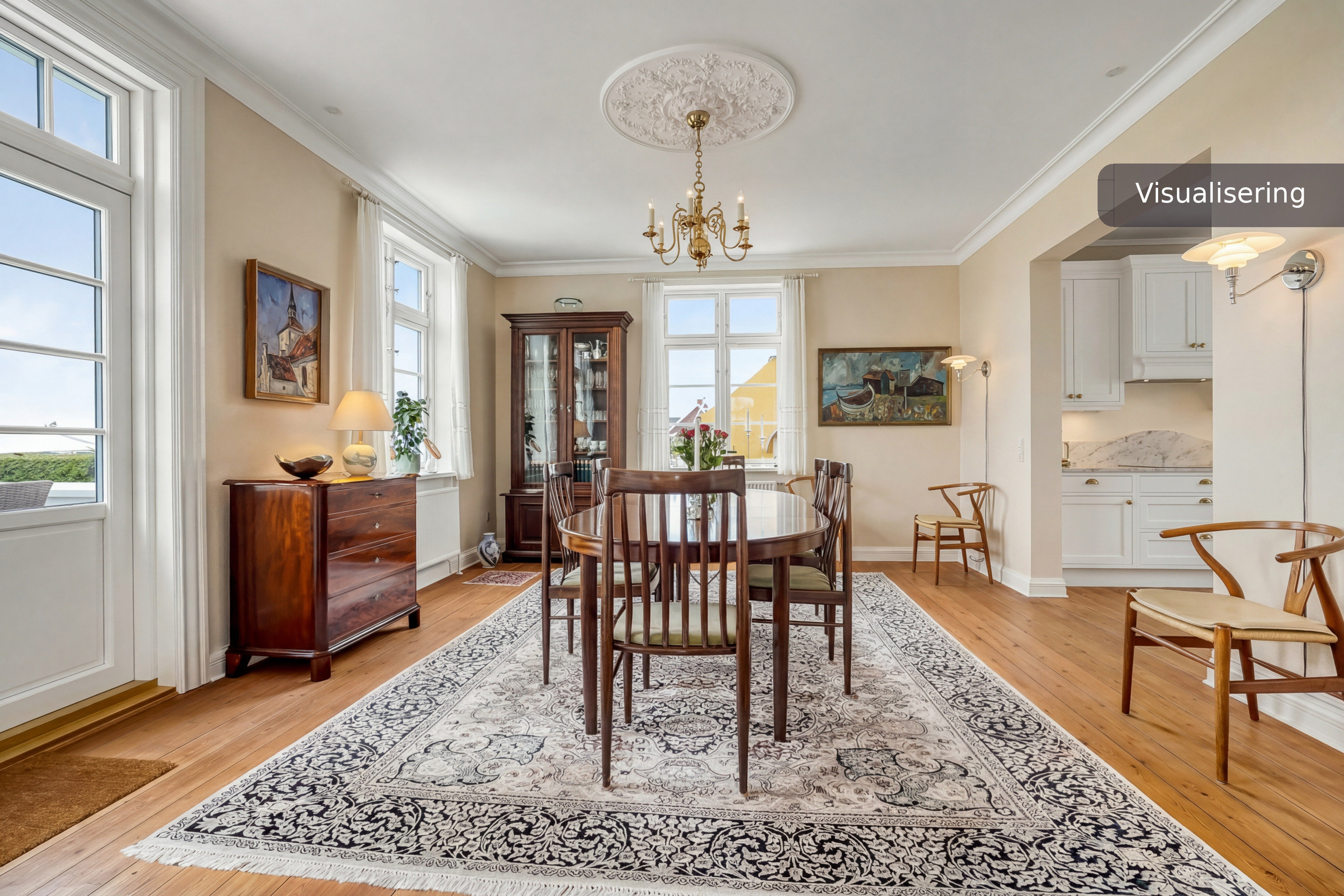 Fremhævet spisestue billede i fuldskærmstilstand. Billede af Rolighedsvej 12, Strib, 5500 Middelfart