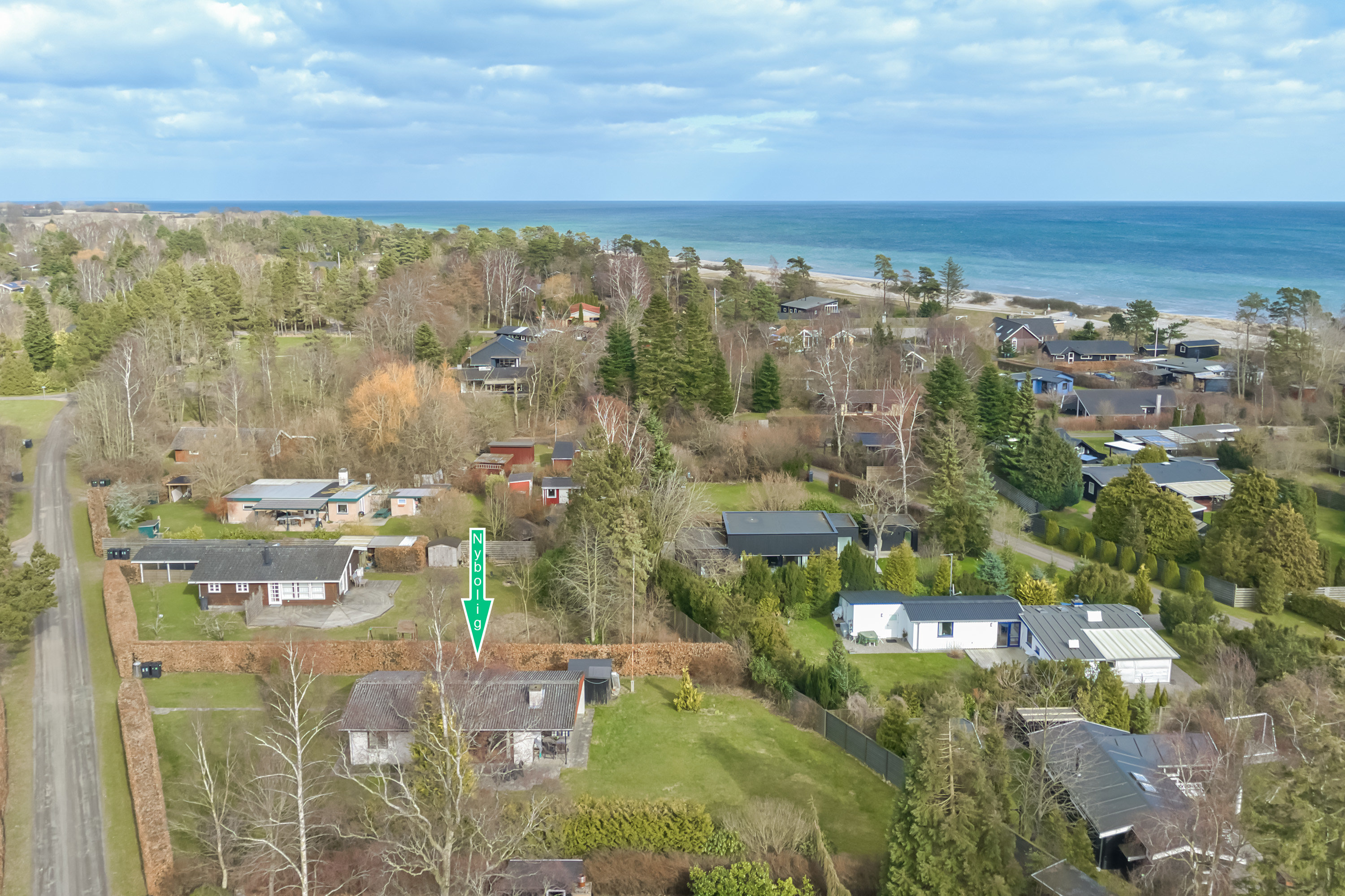 Fremhævet luftfoto billede i fuldskærmstilstand. Billede af Gøgevænget 7, Elkenøre, 4872 Idestrup