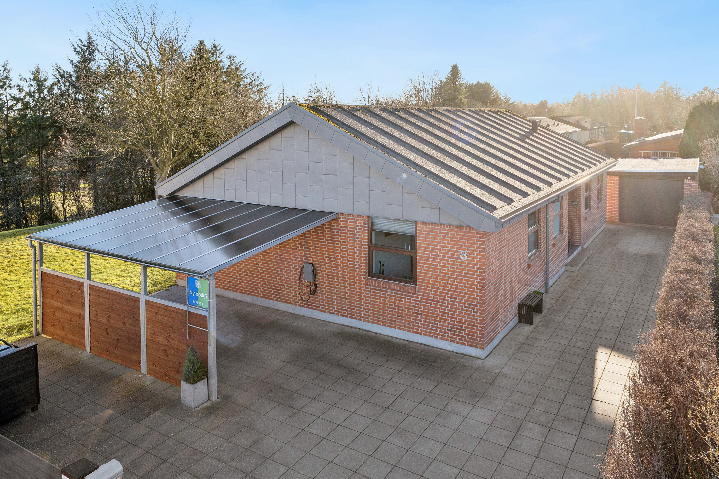 Fremhævet luftfoto billede i fuldskærmstilstand. Billede af Fuglekongevej 8, 9800 Hjørring