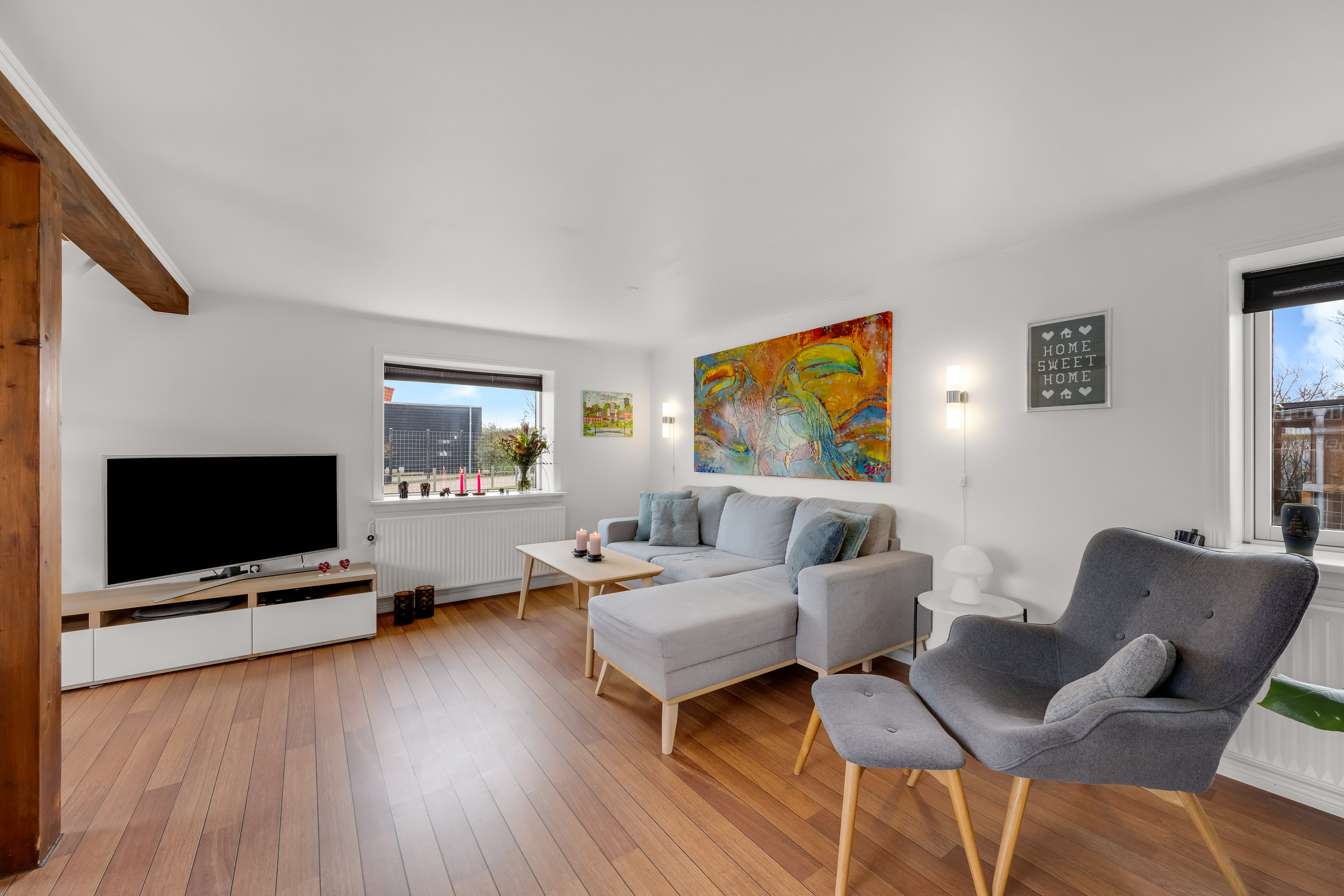 Fremhævet stue billede i fuldskærmstilstand. Billede af Kongevej 36, 6900 Skjern