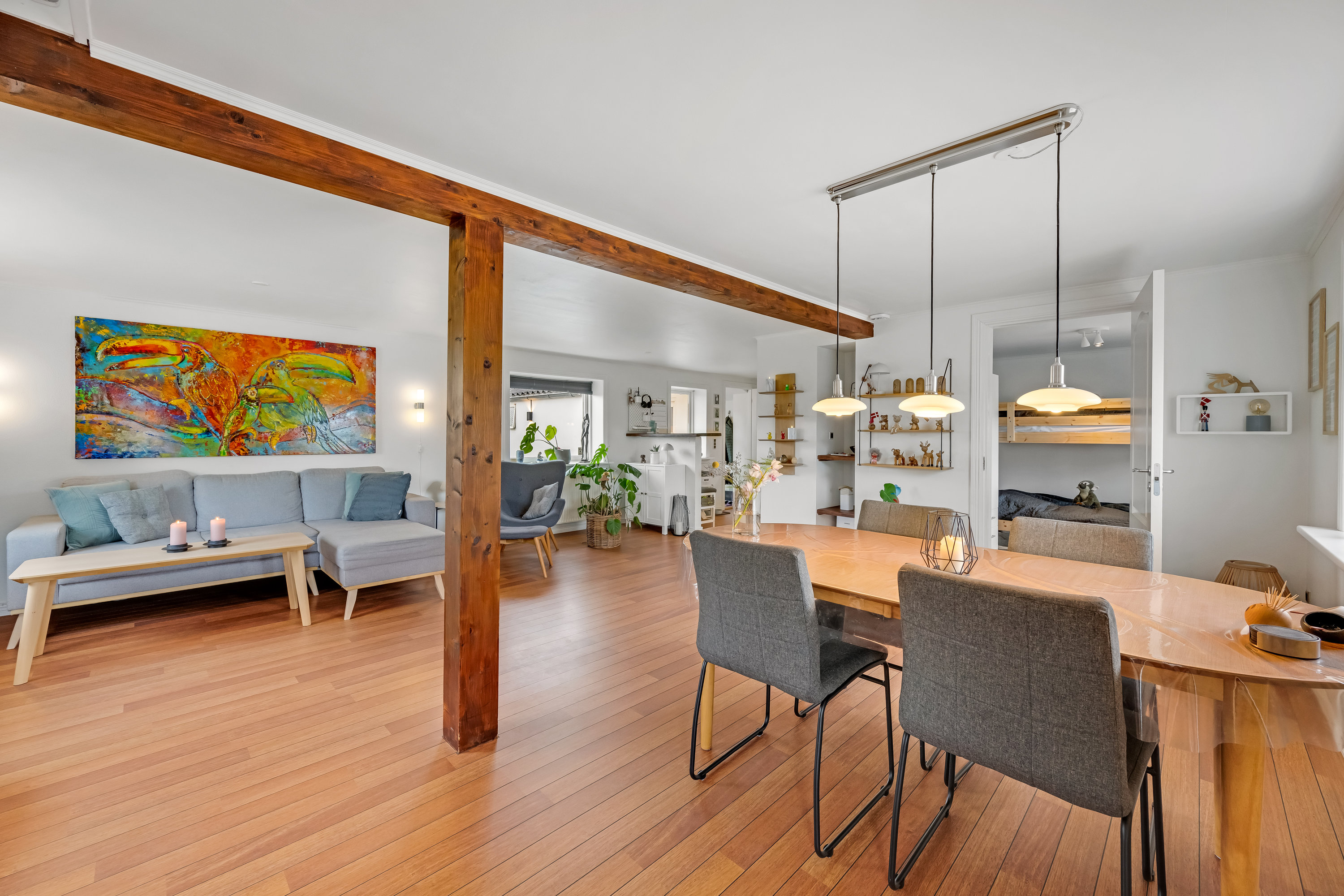 Fremhævet stue billede i fuldskærmstilstand. Billede af Kongevej 36, 6900 Skjern