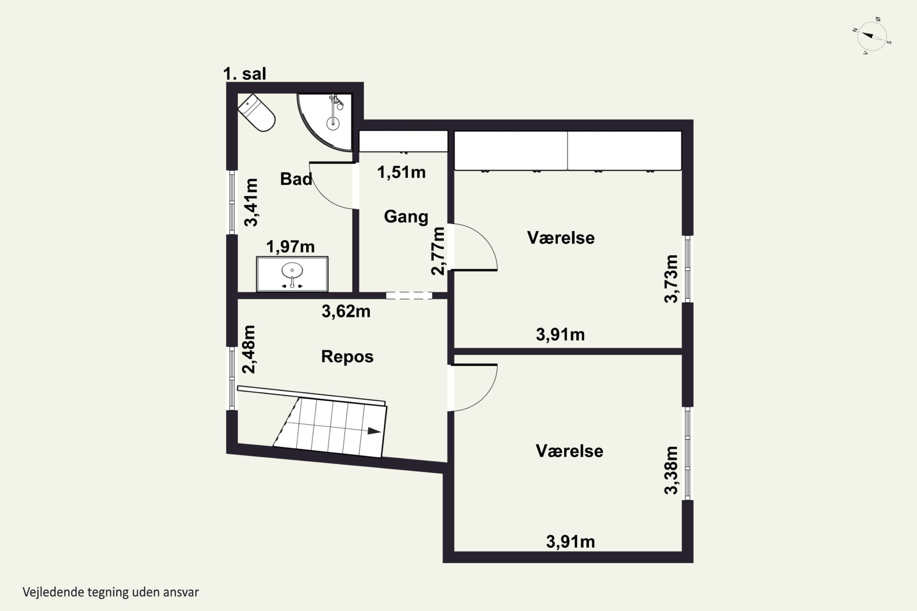Plantegninger billede af Smedegade 31A, st.. th., 4200 Slagelse