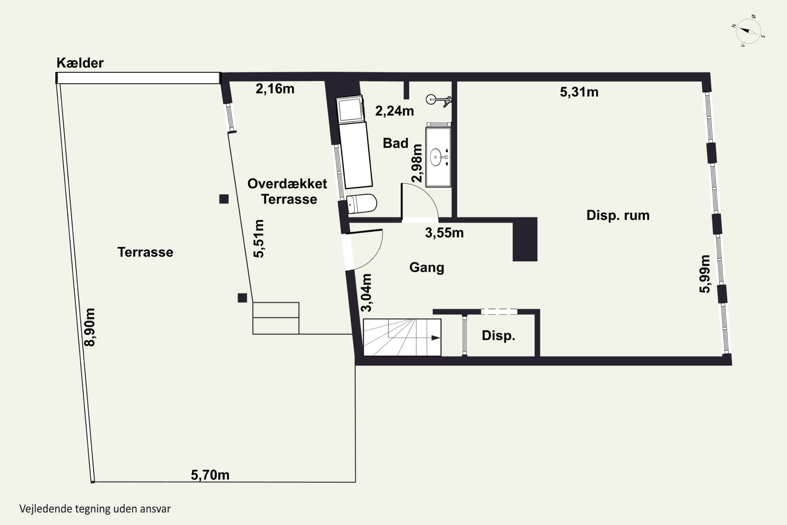 Plantegninger billede af Smedegade 31A, st.. th., 4200 Slagelse