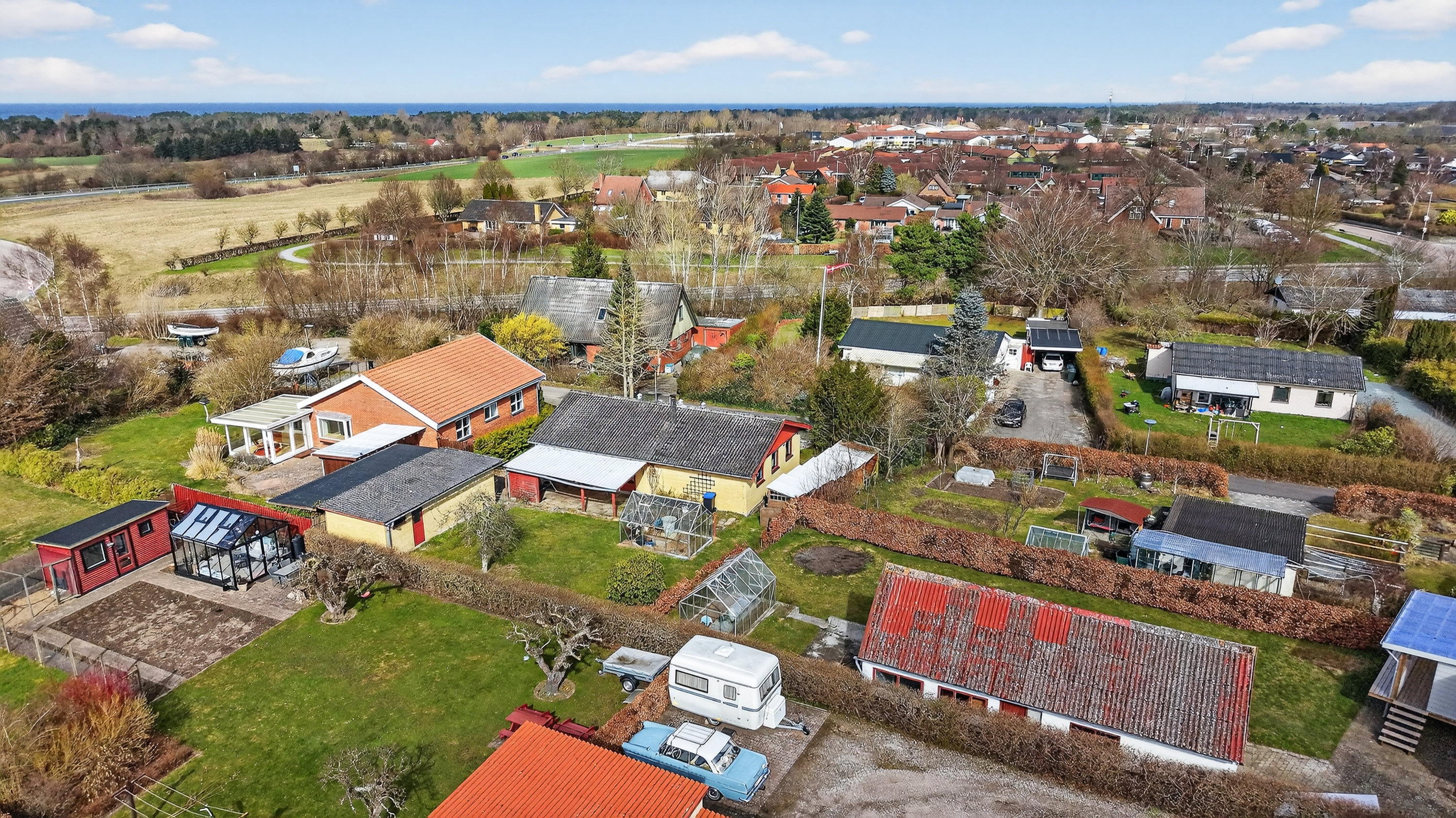 Fremhævet luftfoto billede i fuldskærmstilstand. Billede af Thorshøjvej 3, 4500 Nykøbing Sj