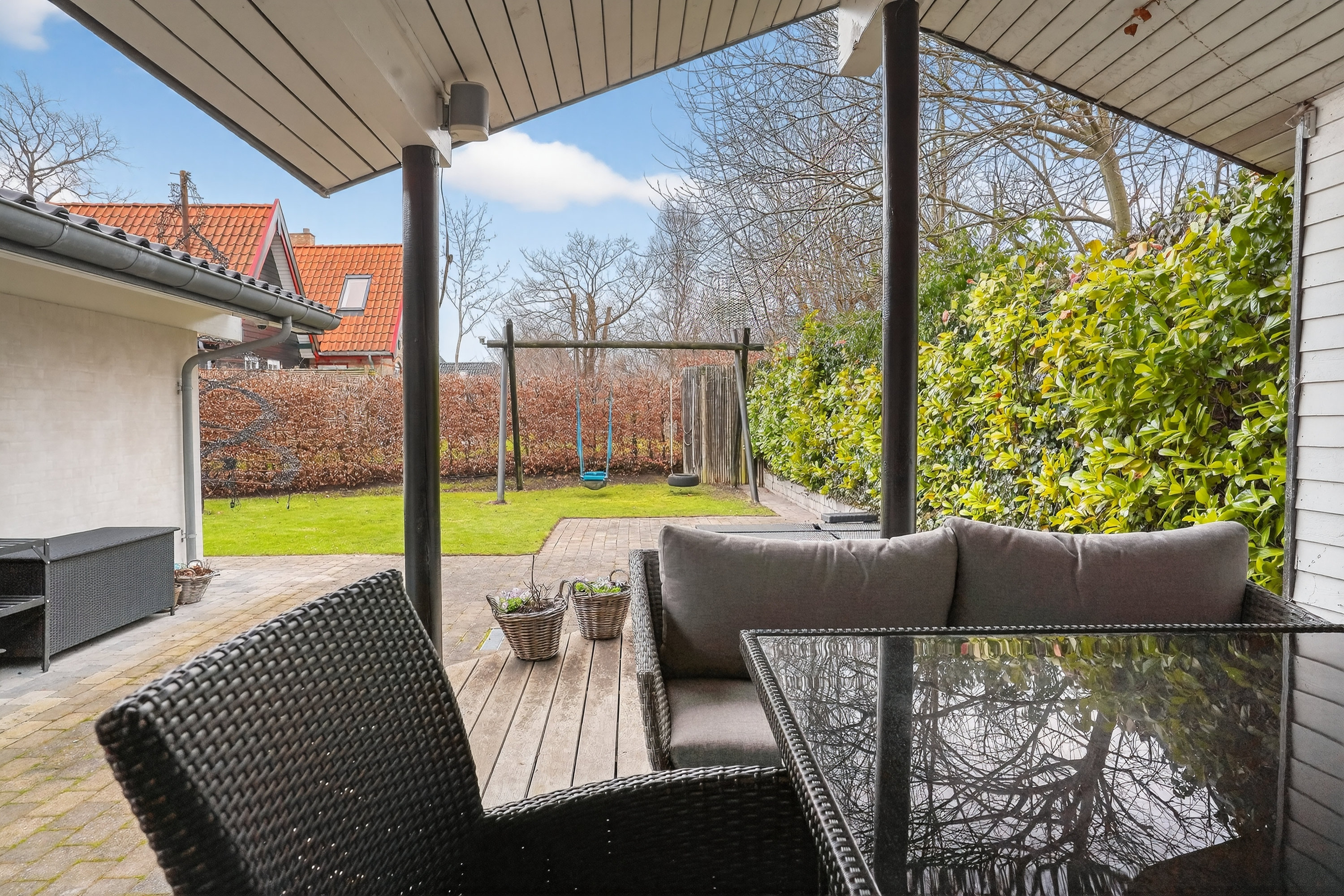 Fremhævet terrasse billede i fuldskærmstilstand. Billede af Torpenvej 27B, 3050 Humlebæk