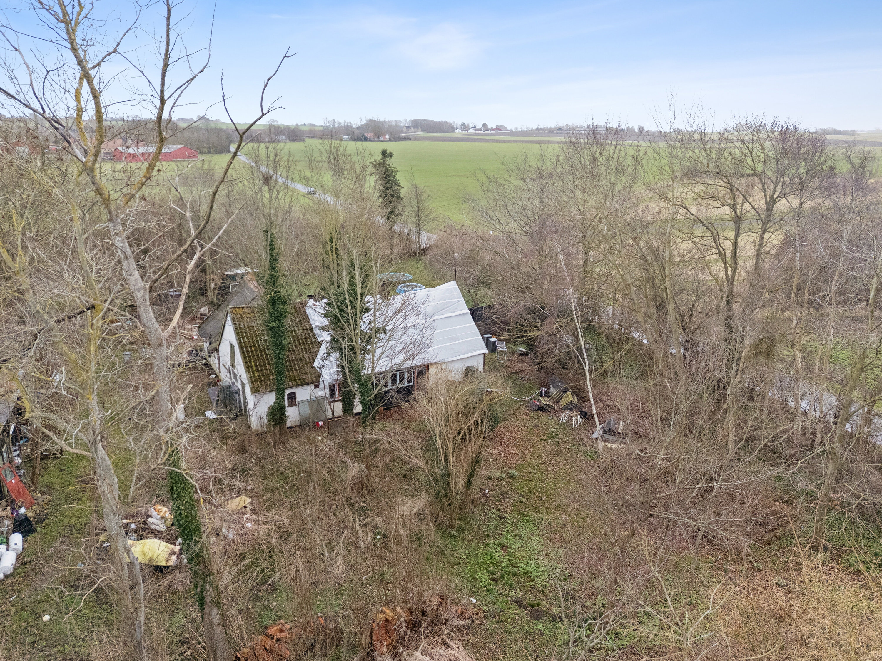 Fremhævet luftfoto billede i fuldskærmstilstand. Billede af Krænkerupvej 1, Knudstrup, 4270 Høng