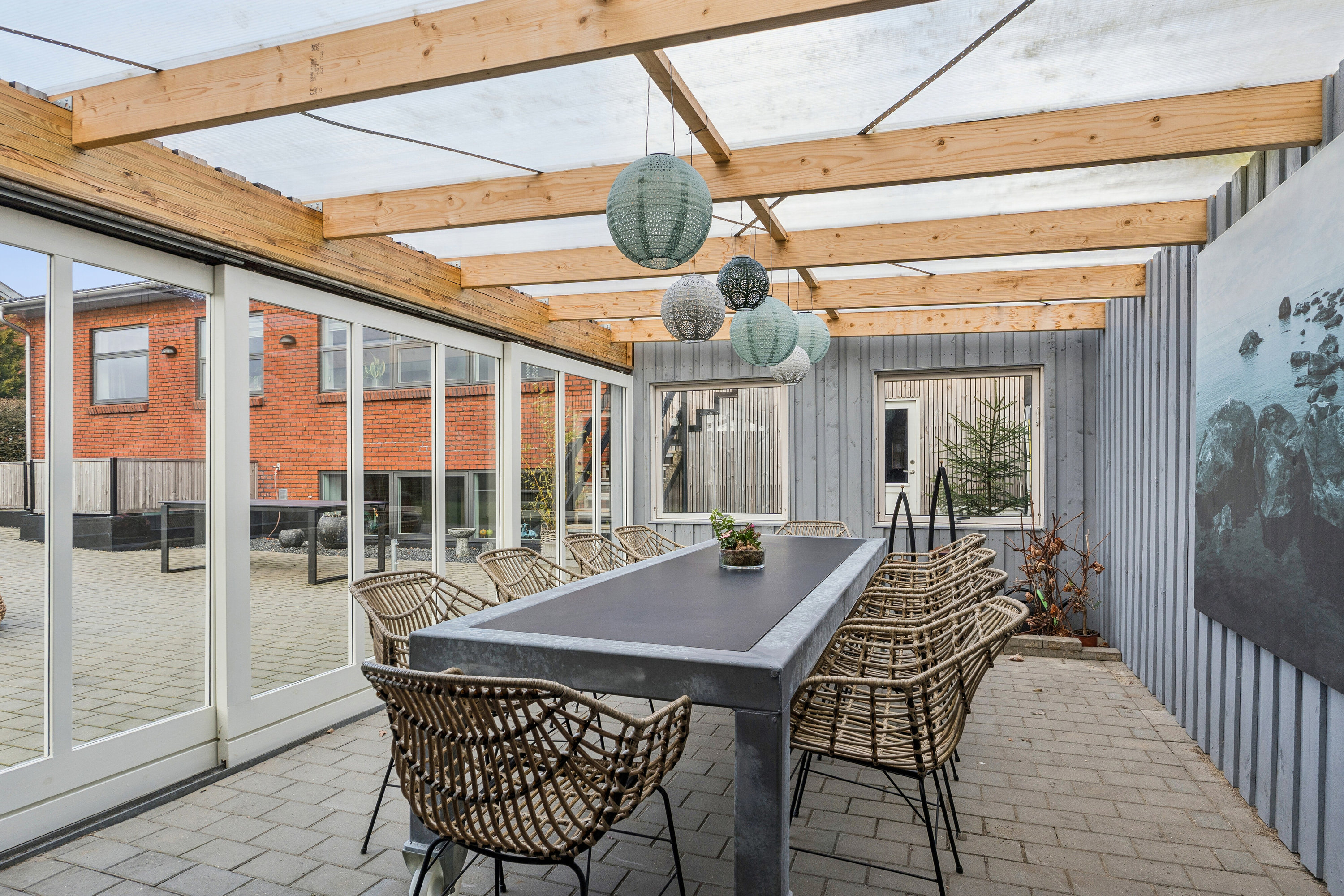 Fremhævet terrasse billede i fuldskærmstilstand. Billede af Møllegade 66, 7430 Ikast