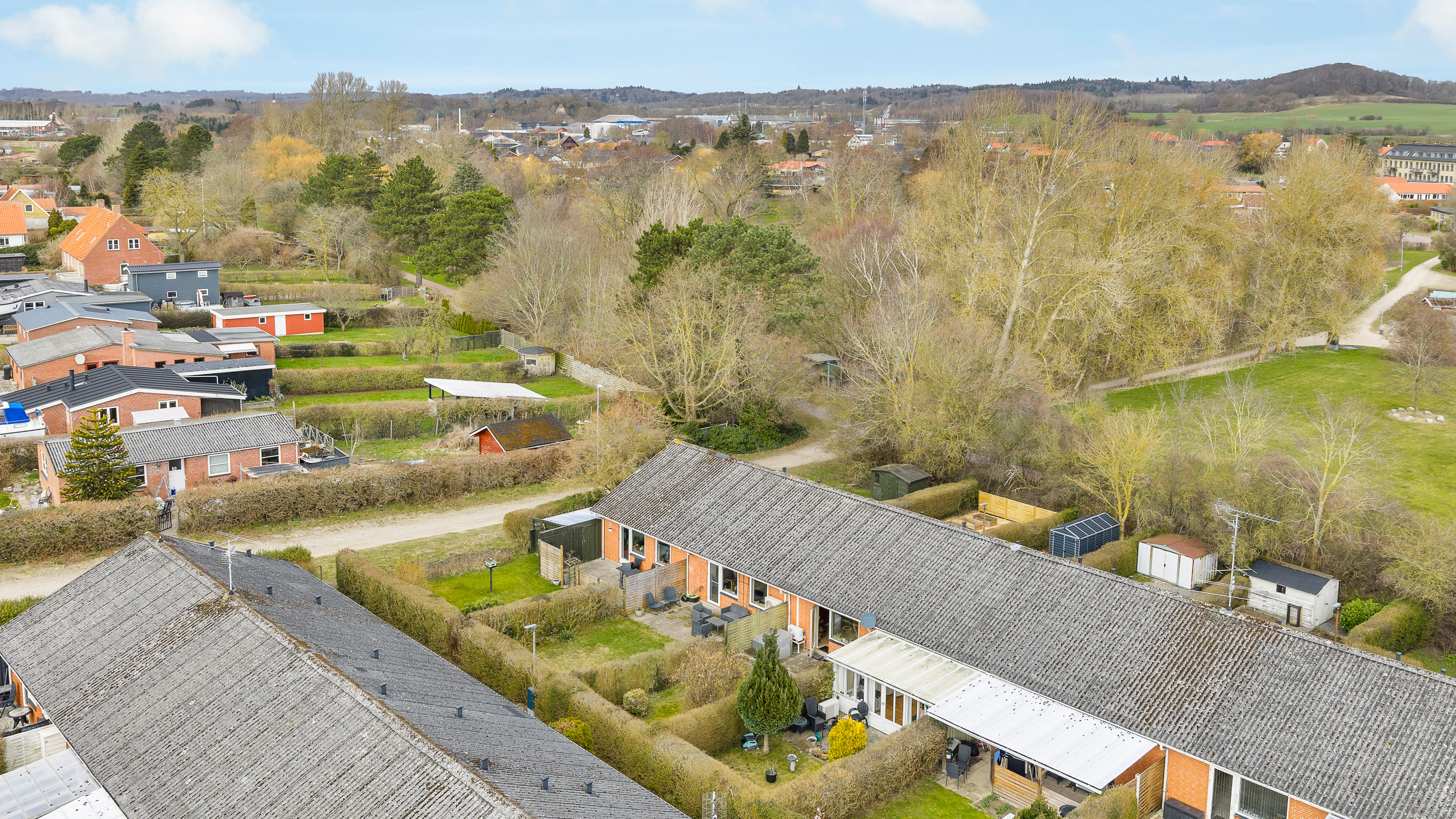 Fremhævet luftfoto billede i fuldskærmstilstand. Billede af Brahesmindeparken 31, 5600 Faaborg