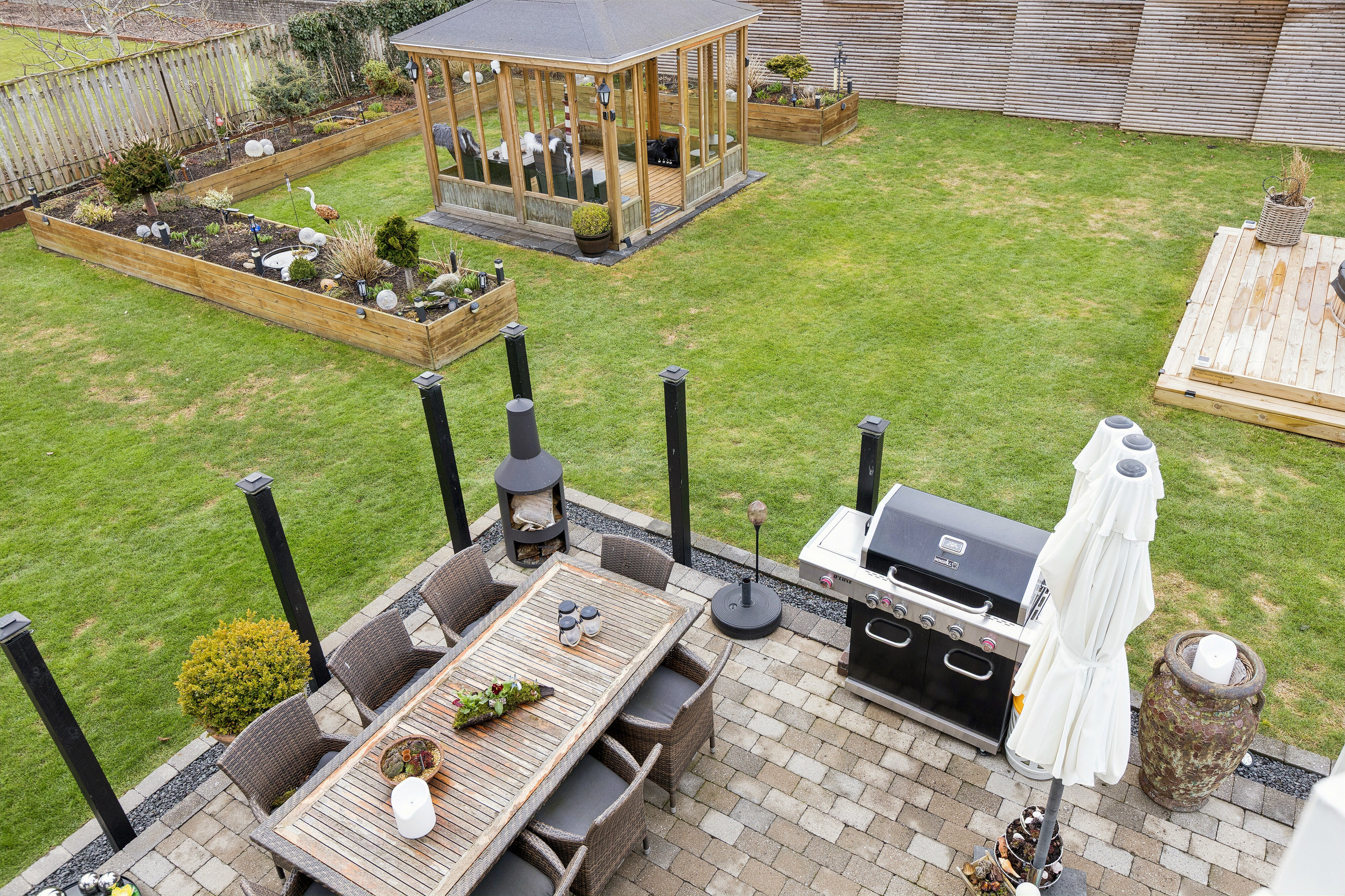 Fremhævet terrasse billede i fuldskærmstilstand. Billede af Gefionsvej 1, 4654 Faxe Ladeplads