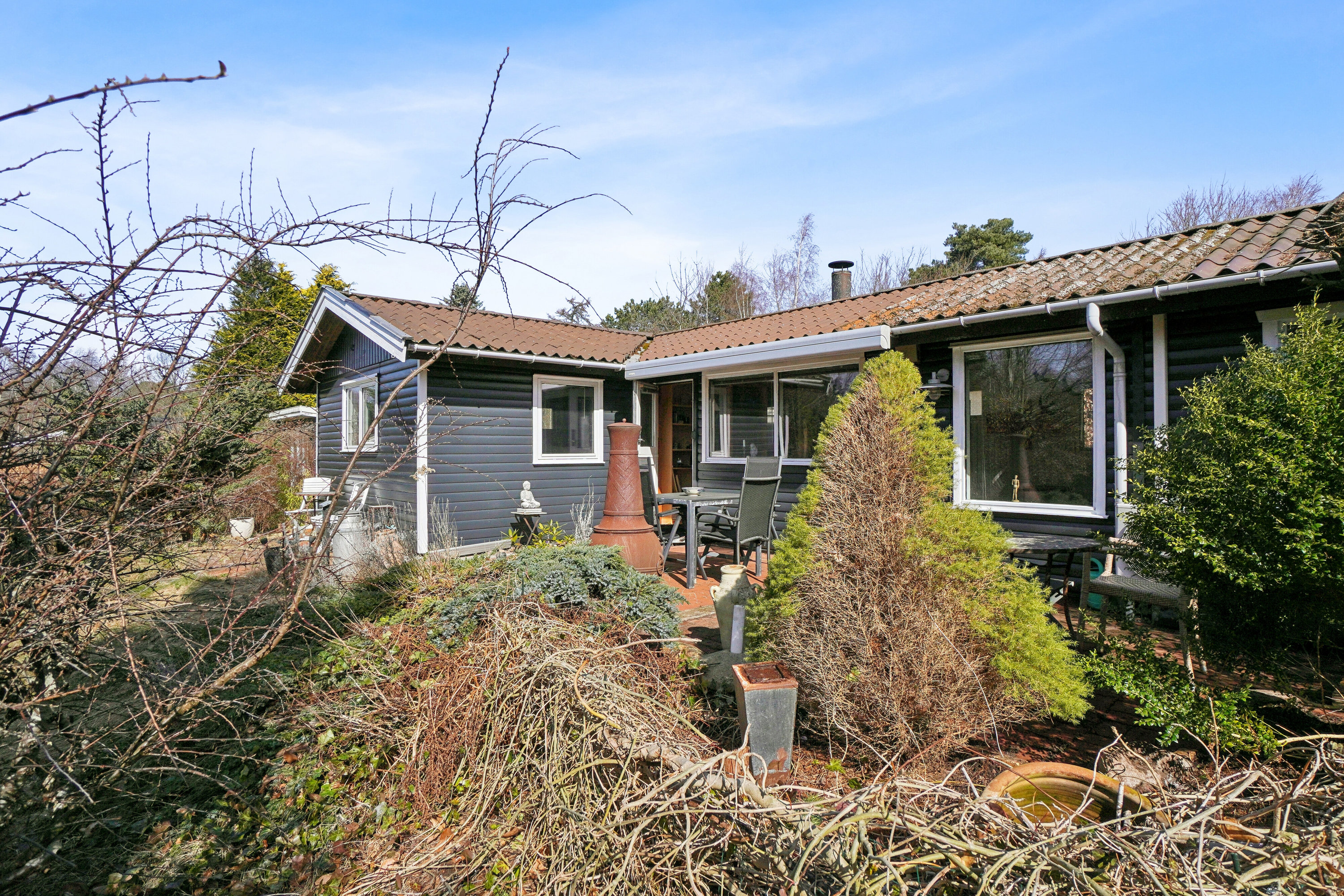 Fremhævet set fra haven billede i fuldskærmstilstand. Billede af Egelunden 22, Tollerup, 3370 Melby